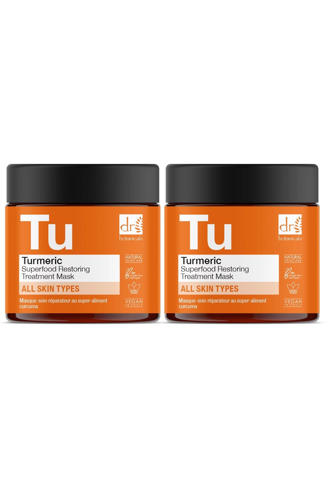 Dr. Botanicals Turmeric Superfood Restoring Treatment Mask 60ml x 2 Duo Pack image 1