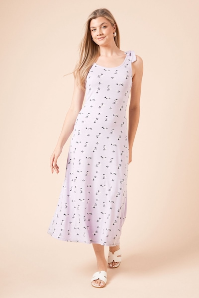 Dorothy Perkins Tie Shoulder Midi Dress Lilac
