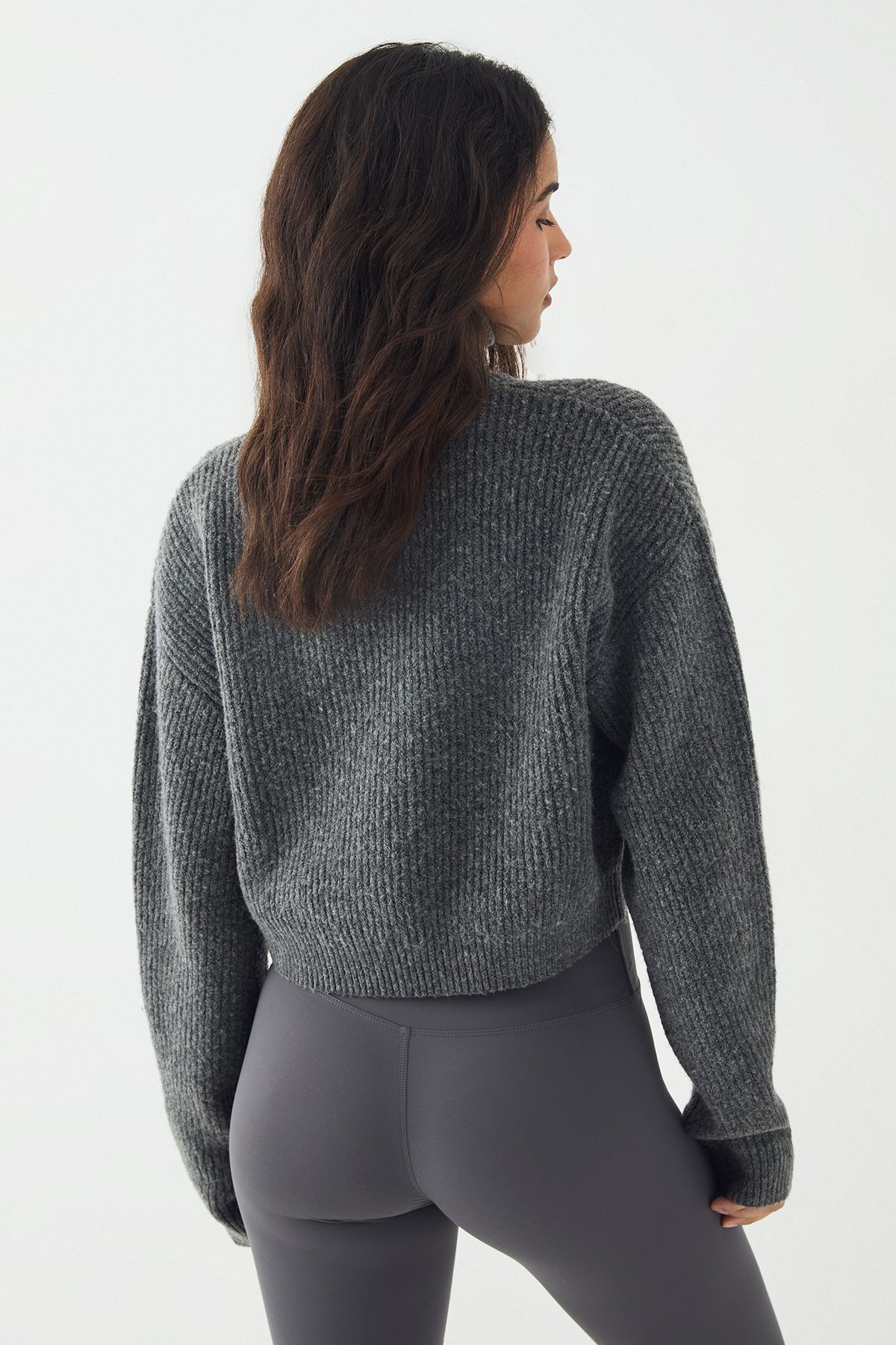 DSGN Studio DSGN Studio Double Zip Through Knitted Jumper Charcoal image 2