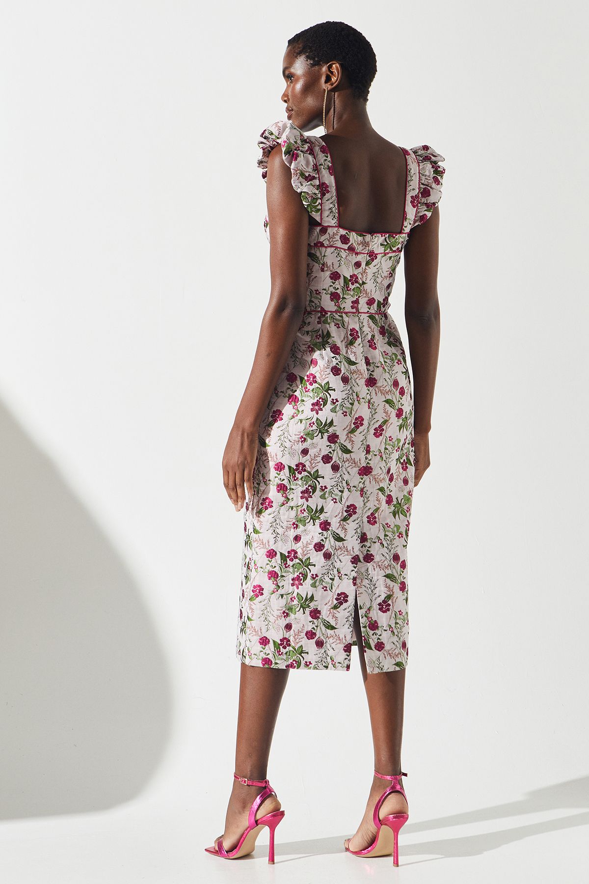 Coast Sweetheart Neck Jacquard Dress Multi image 3