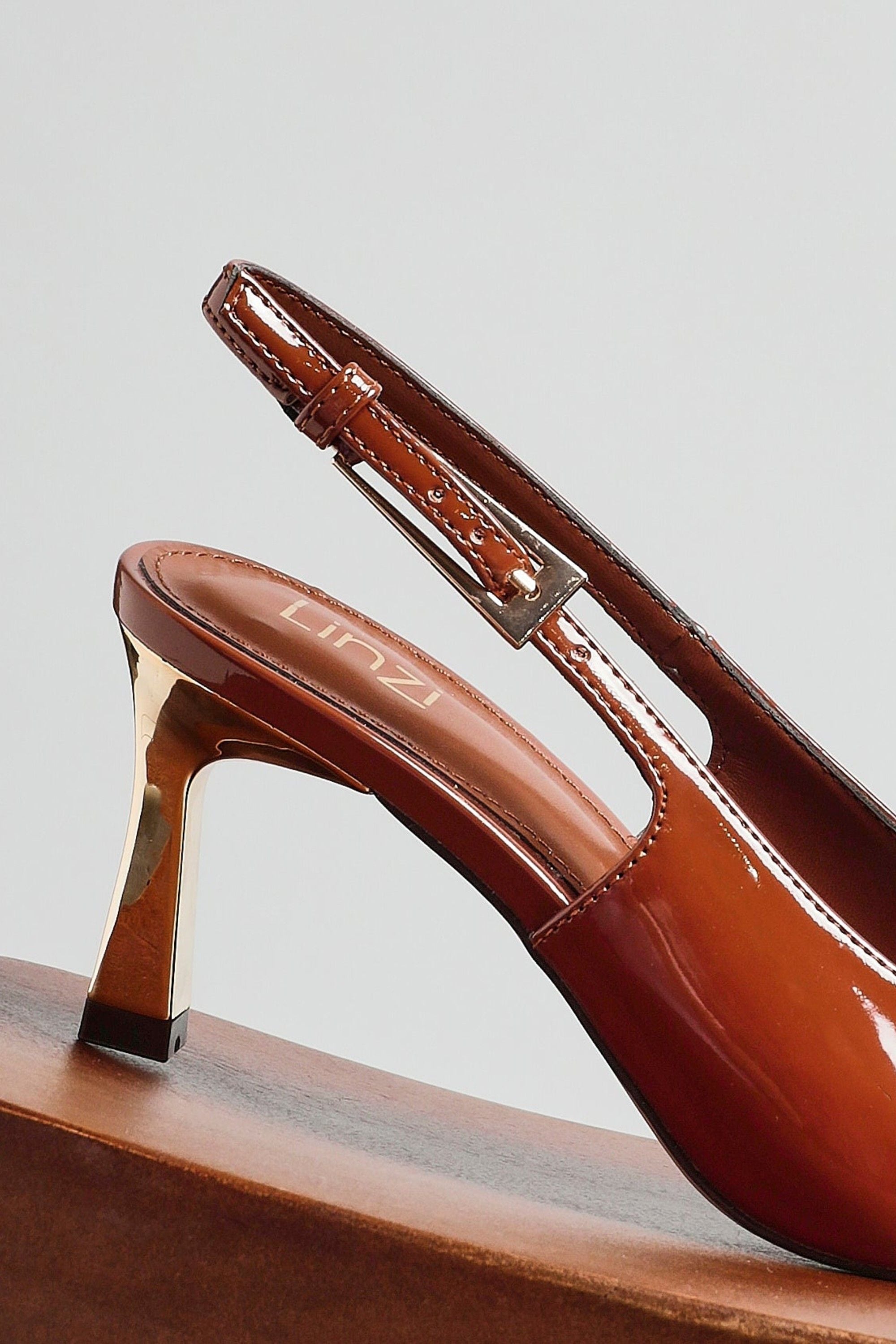 Linzi Avani Caramel Patent Court Heel image 6