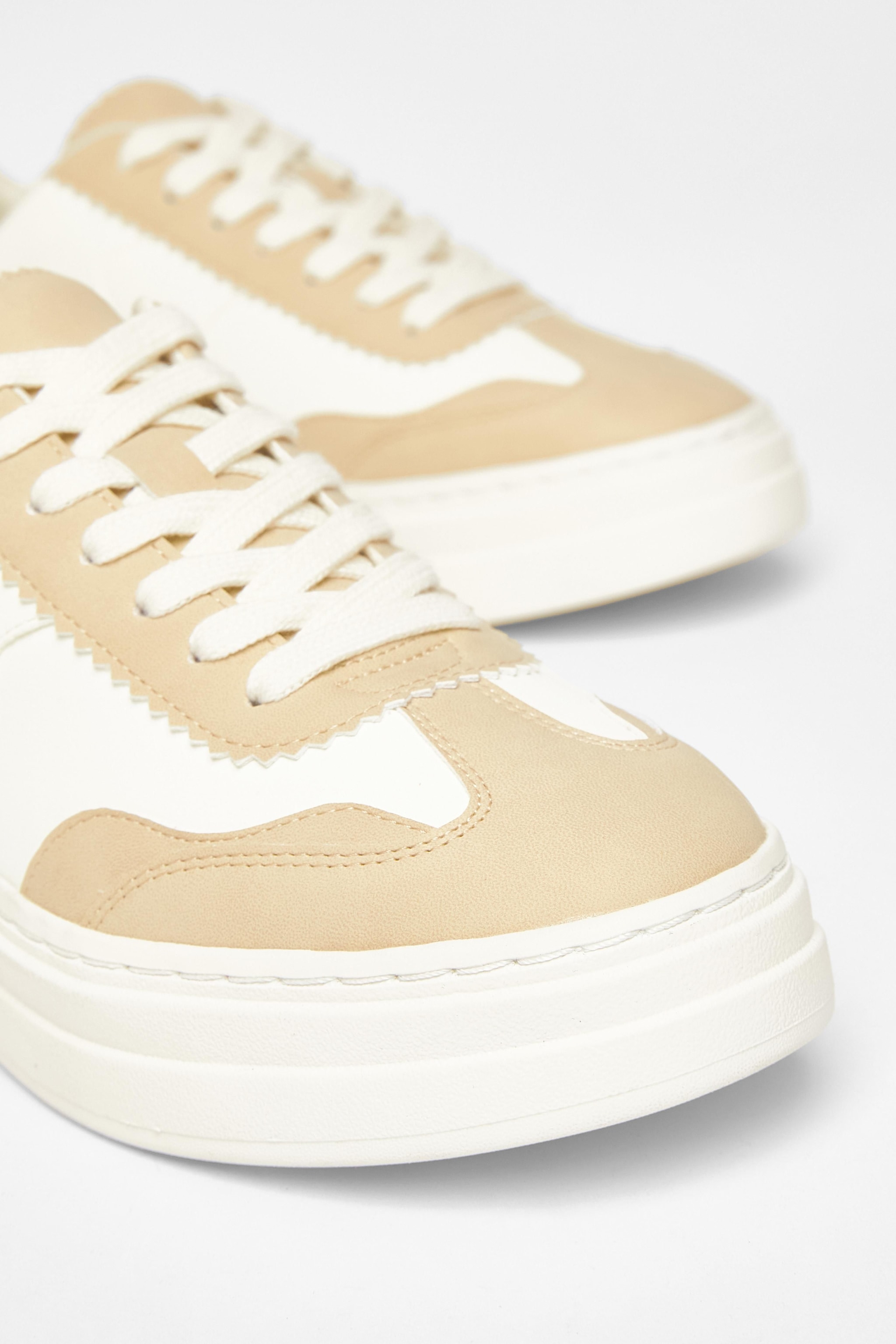 Quiz Nude Faux Leather Chunky Trainers image 4