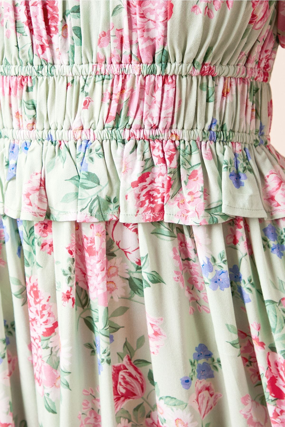 Dorothy Perkins Floral Shirred Bodice Puff Sleeve Midi Dress Floral image 5