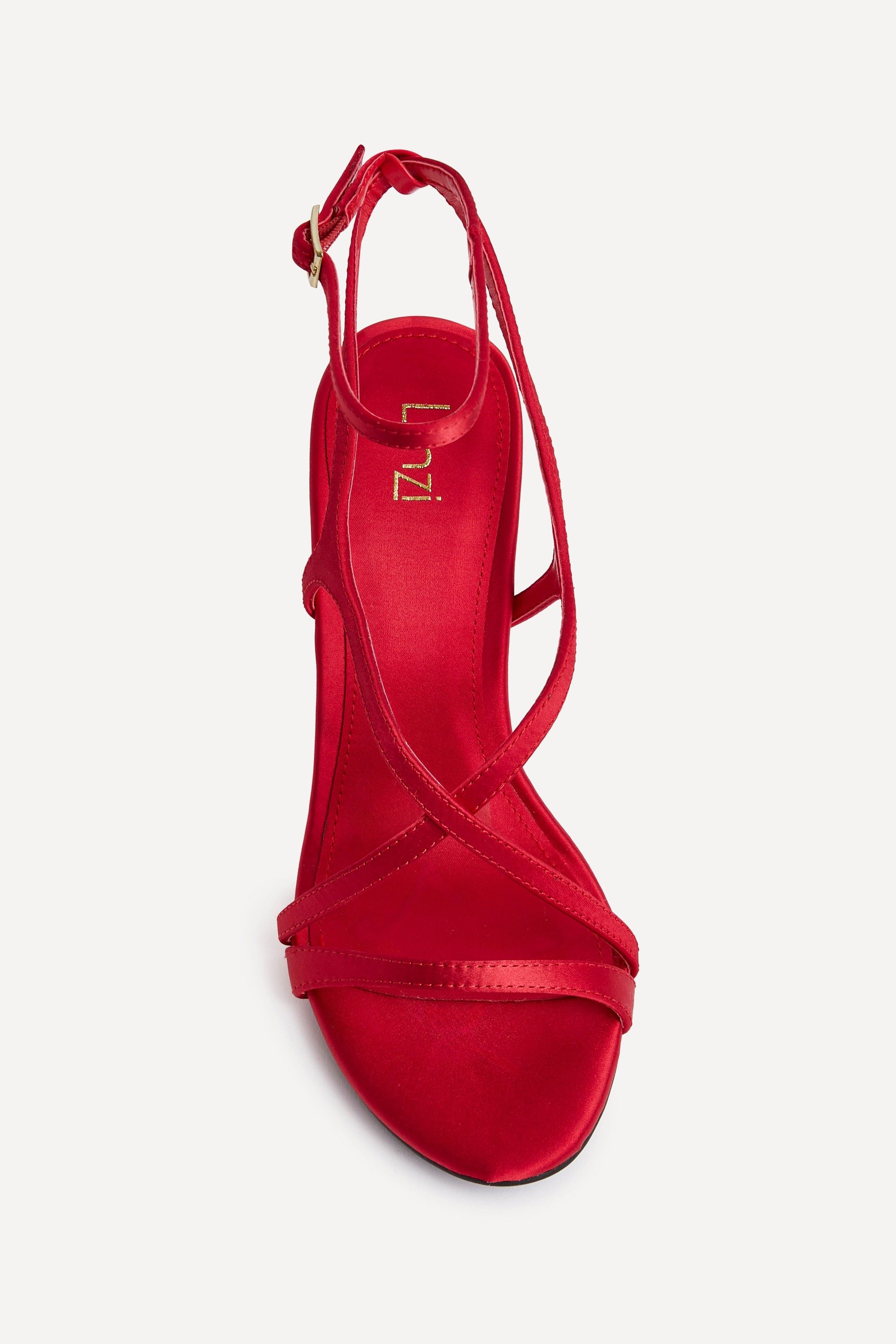 Linzi Taliya Red Satin Strappy Stiletto Heels image 4