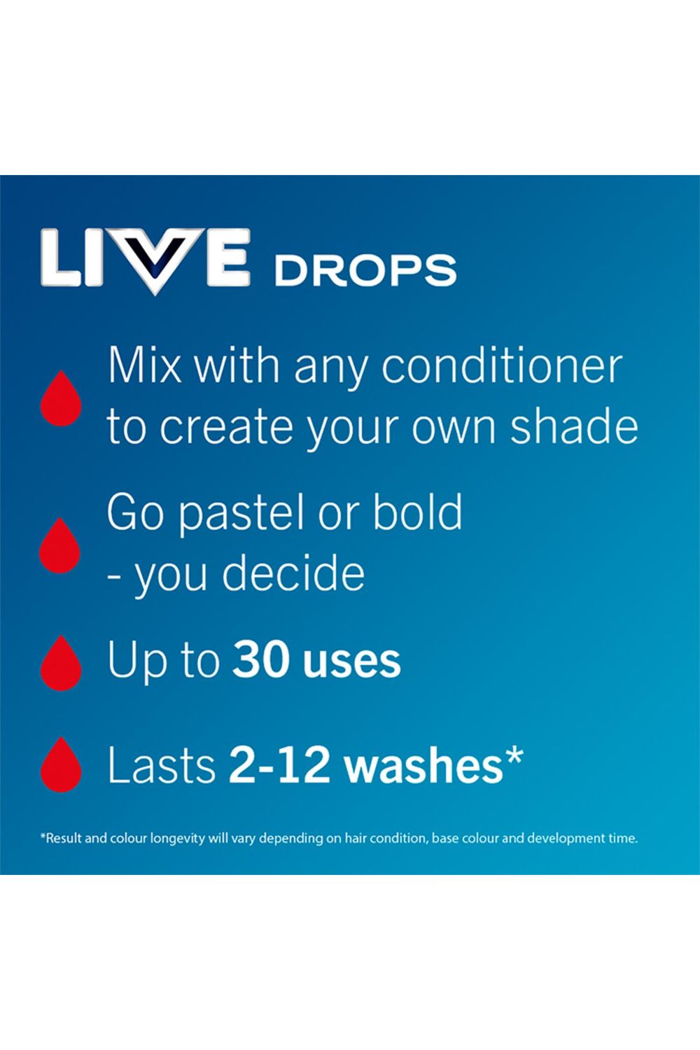 Schwarzkopf LIVE Colour Drops 'Hair Dye' Fiery Red 3 Pack image 2