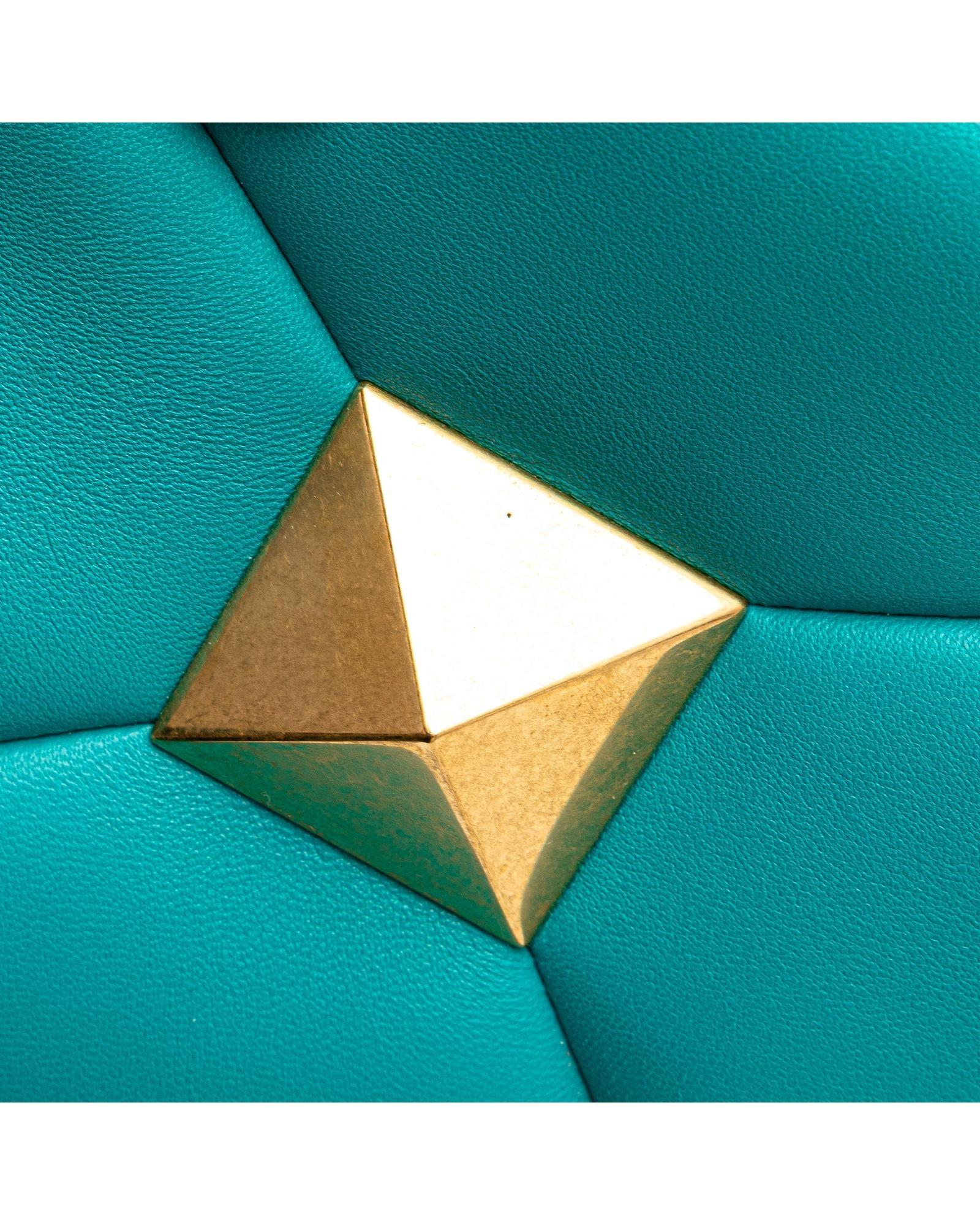 Valentino Preloved Top Handle Leather Handbag Wo - Blue Satchel image 10