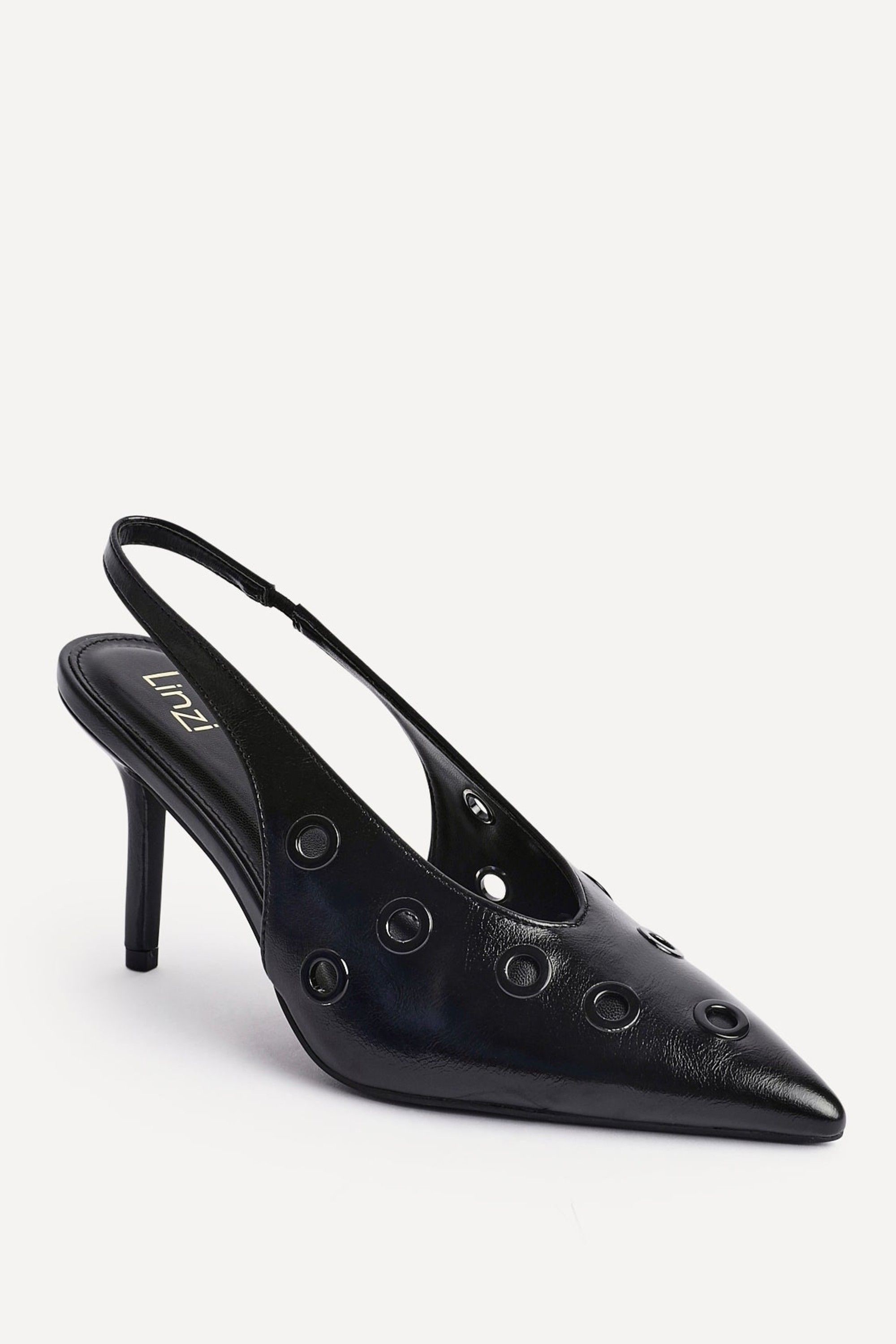 Linzi Abel Black Faux Leather Court Heel image 5