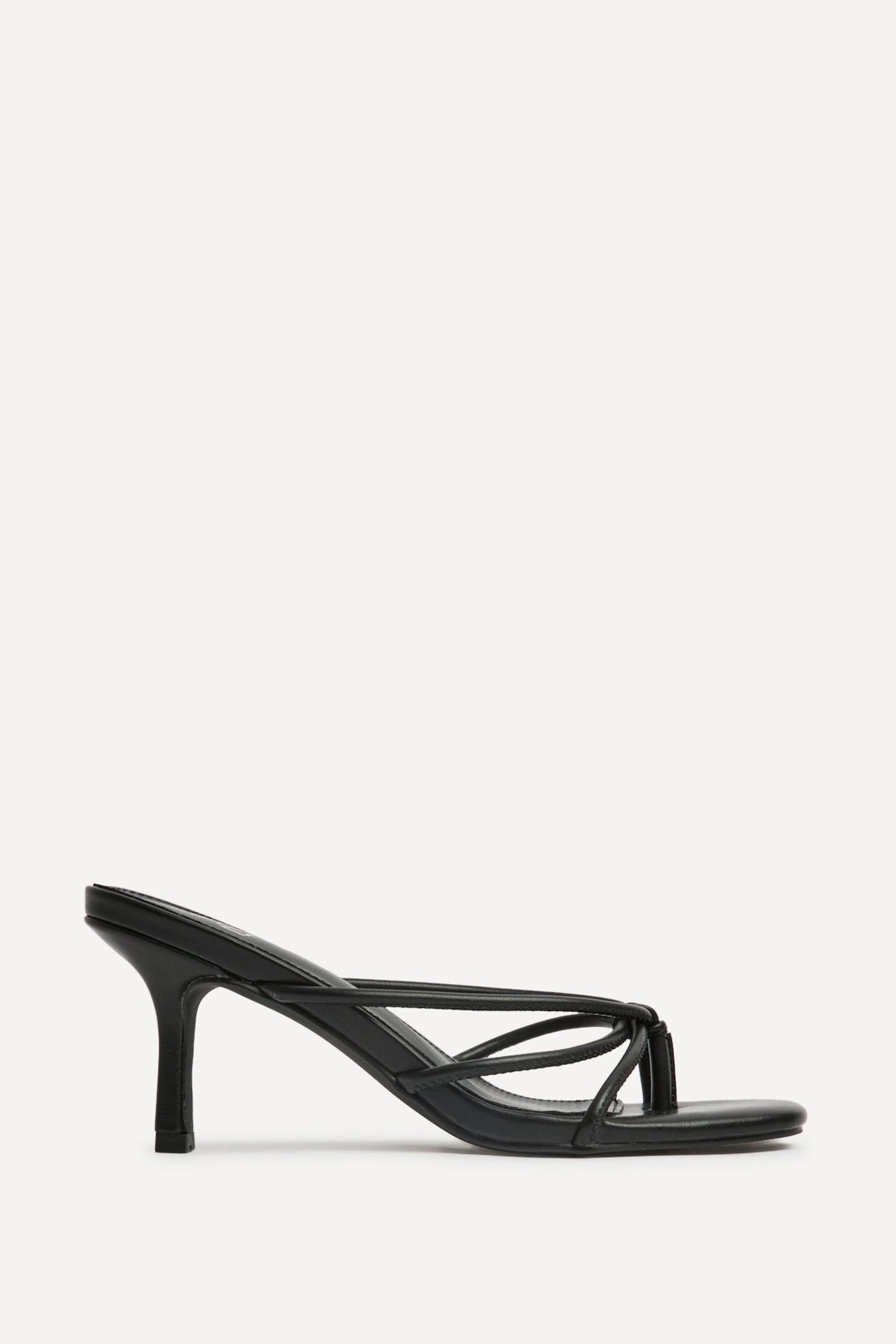 Linzi Solis Black Strappy Mule Heels