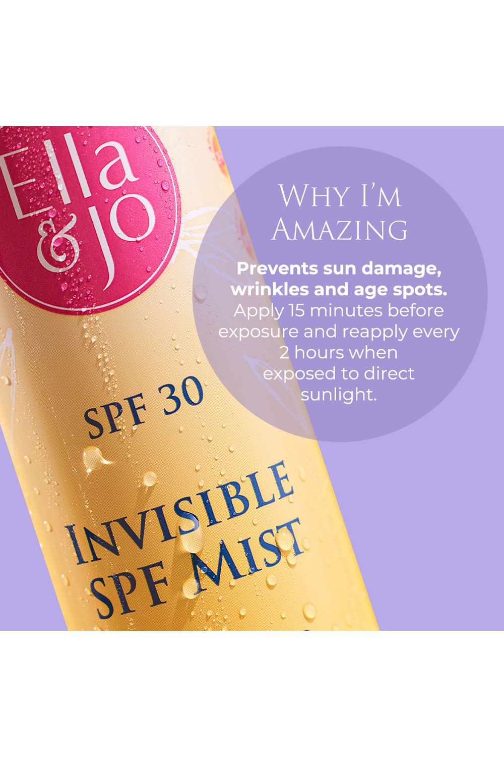 Ella & Jo Cosmetics Invisible SPF Mist 100ml Multi image 3