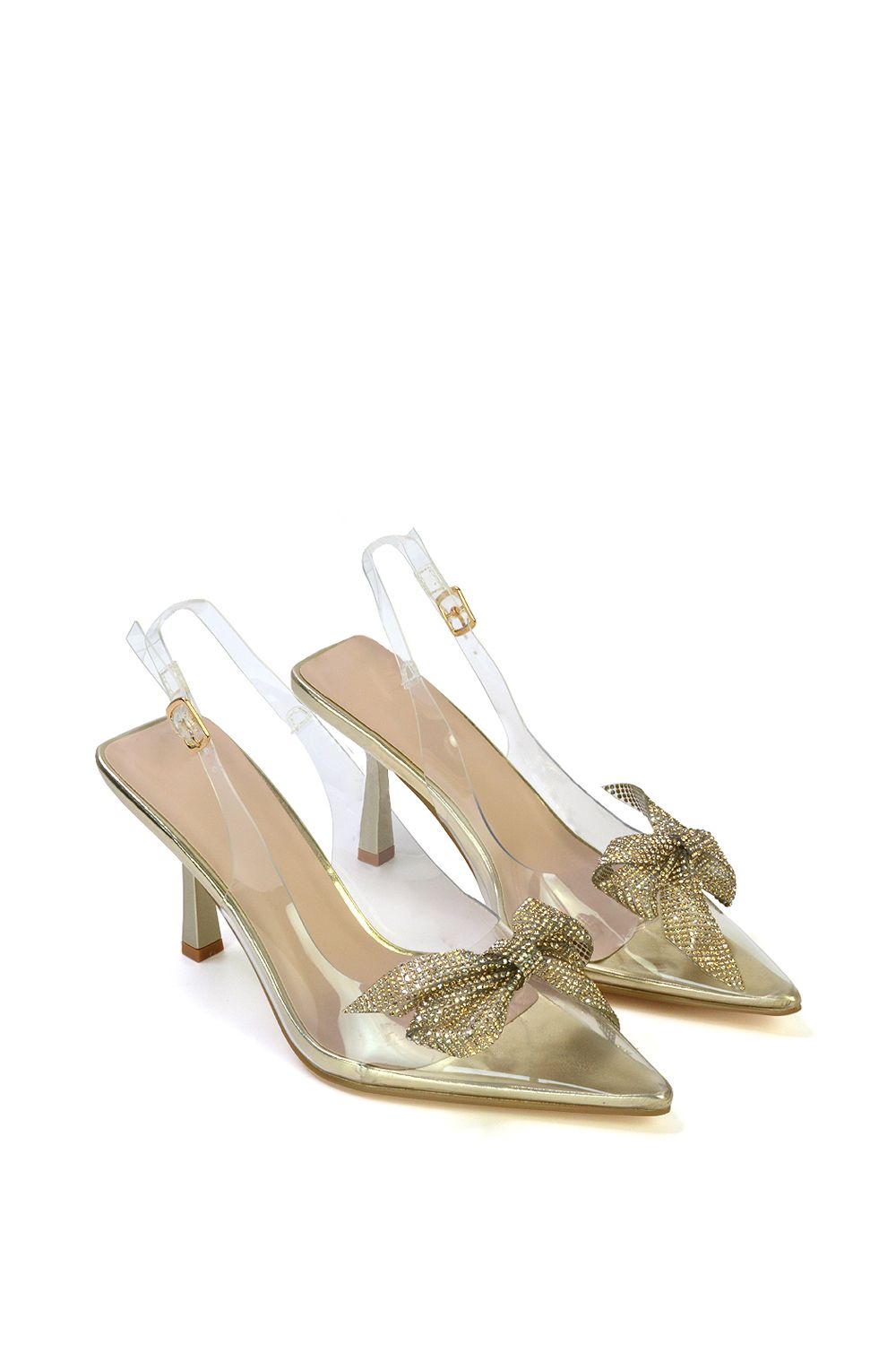 XY London 'Alaina' Perspex Slingback Stiletto Heel Court Shoes image 3