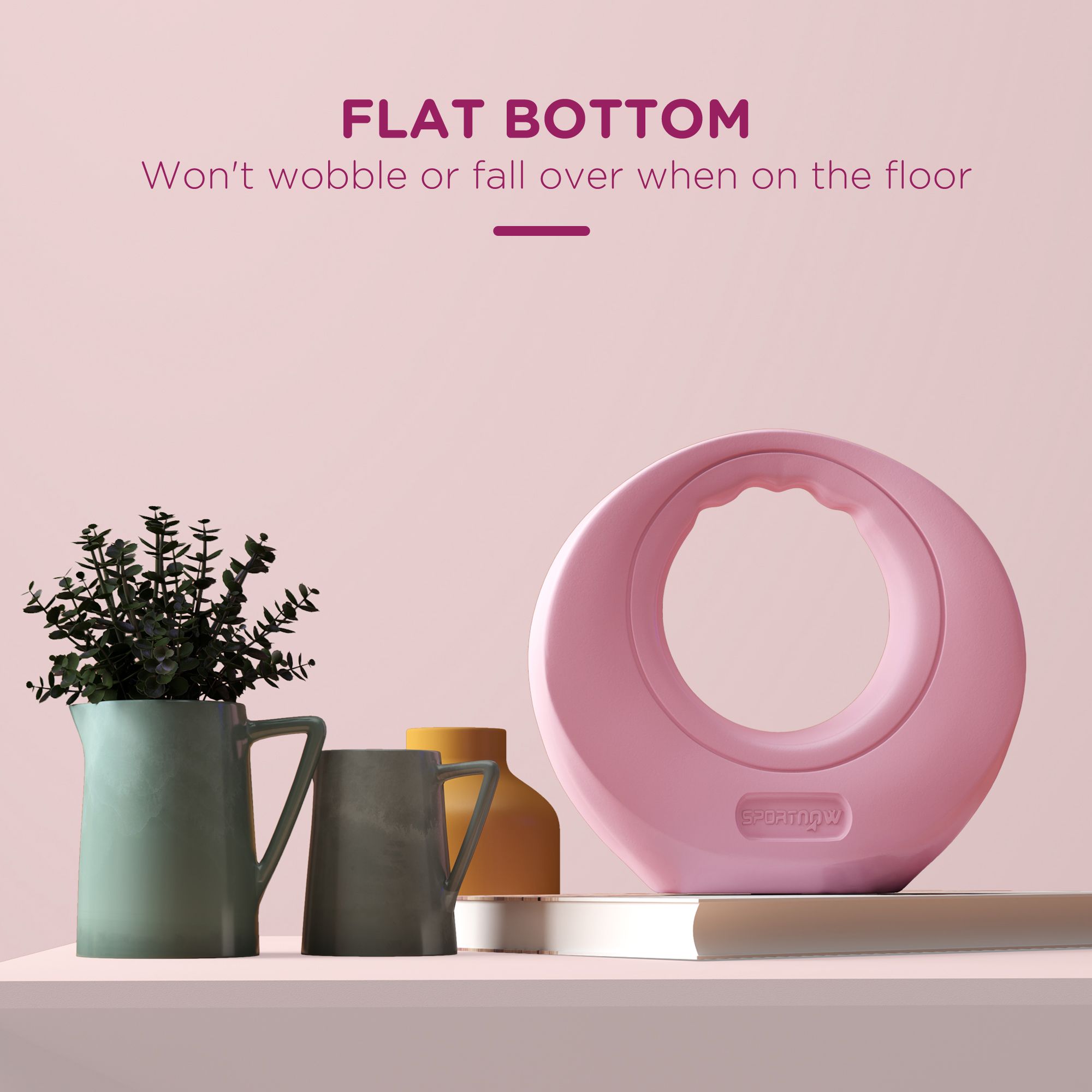 SPORTNOW 12kg Kettlebell for Weight Lifting, Strength Training, Pink image 6