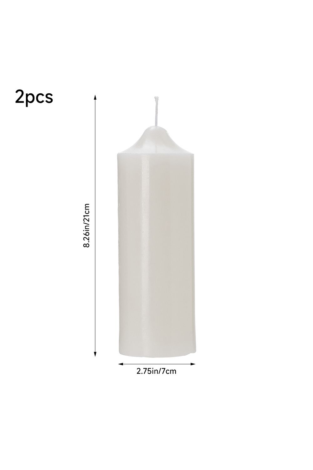 Living and Home 2Pcs White Taper Candles Paraffin Wax Candle with Pointed Tip for Dinner or Decor image 4