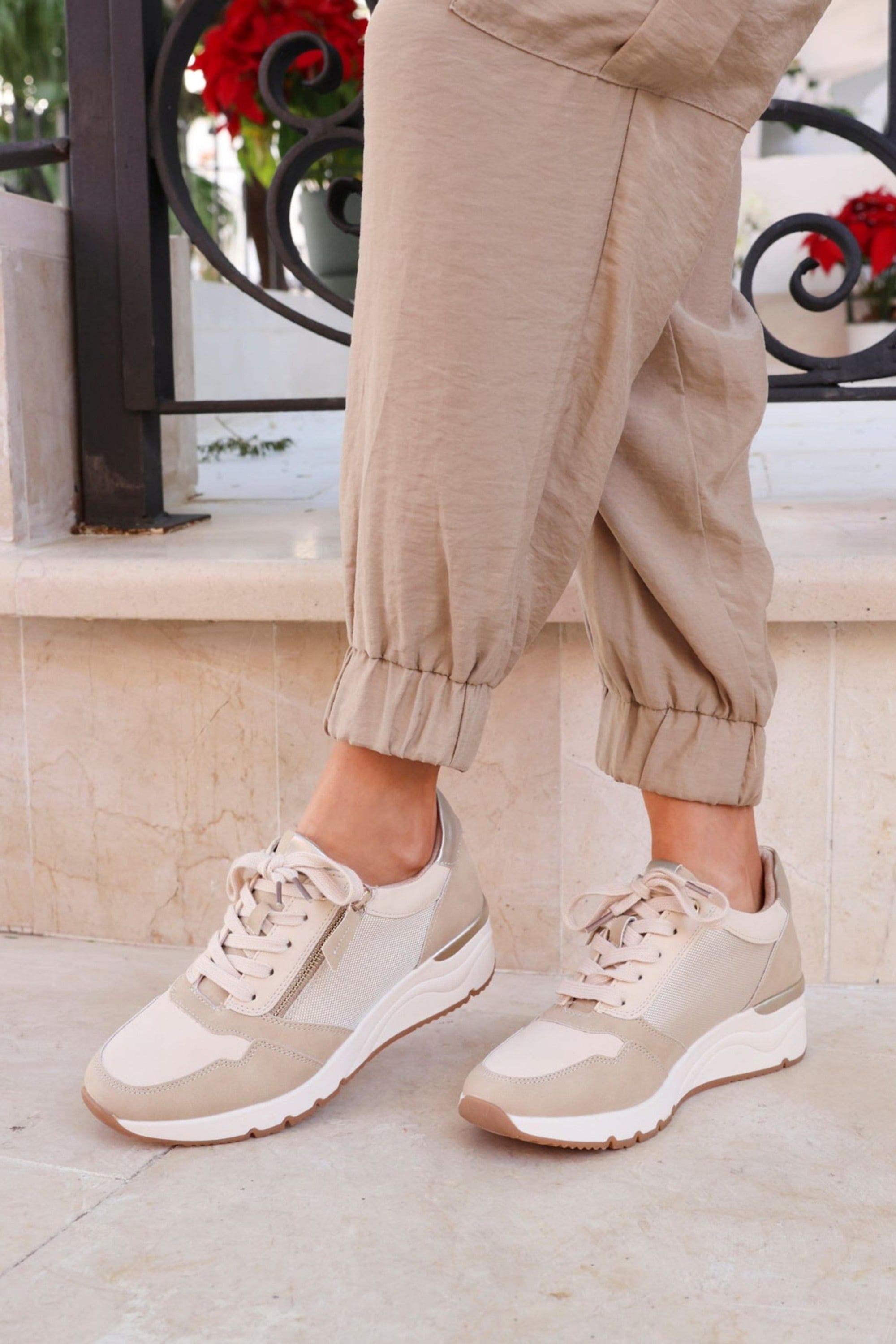 Linzi Luca Nude Wedge Trainer image 6
