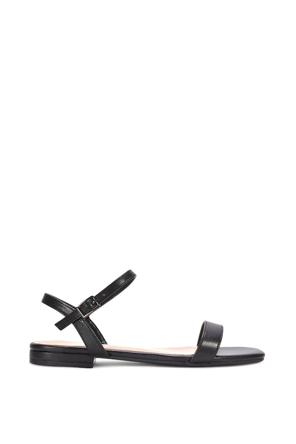 XY London 'Hallie' Open Toe Flat Strappy Sandals With Ankle Strap