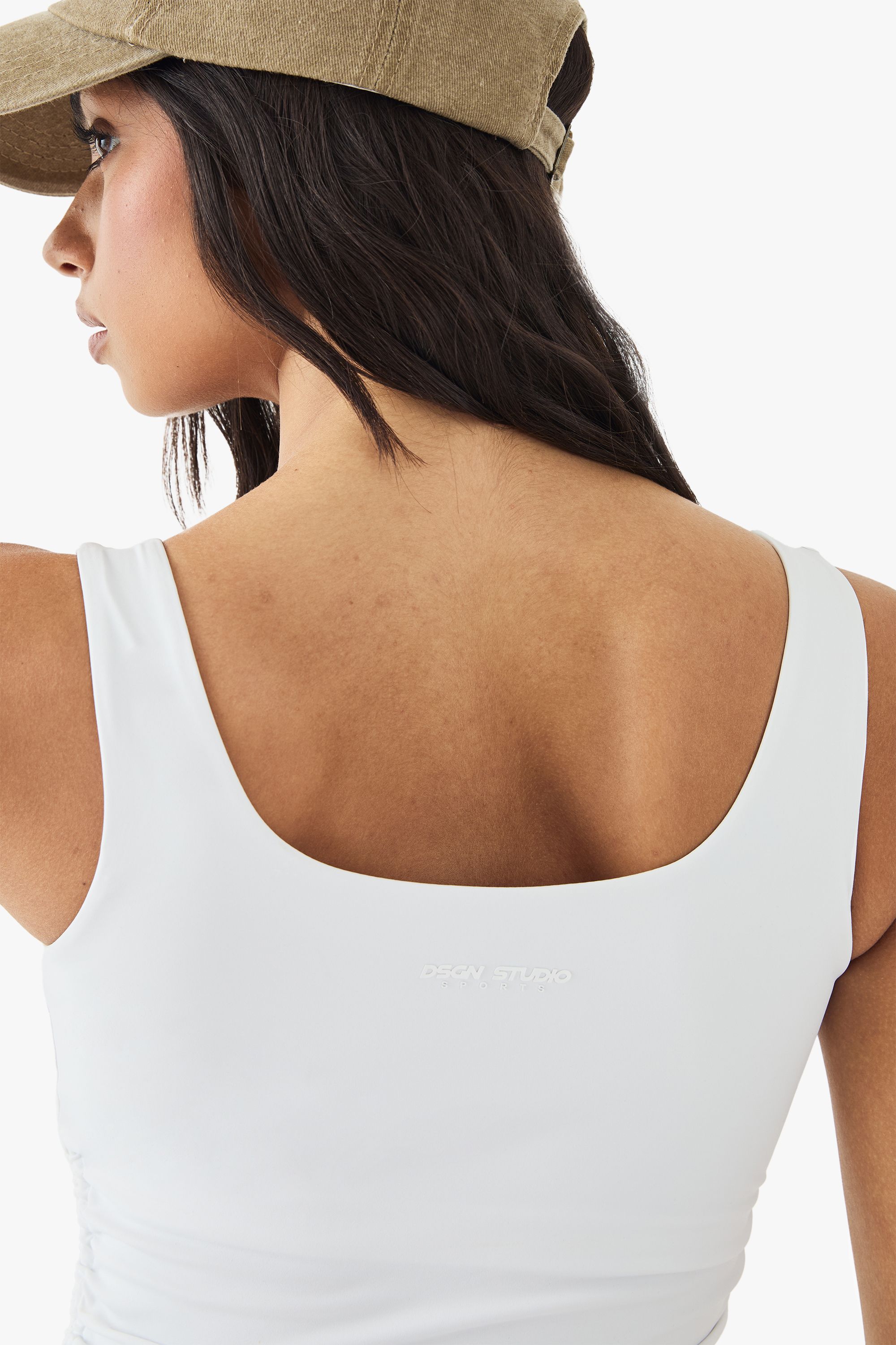 DSGN Studio DSGN Studio Ultra Sculpt Ruched Side Vest Top White image 5
