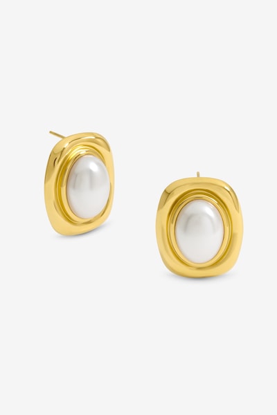 Jon Richard Gold Plated And Pearl Polished Earrings