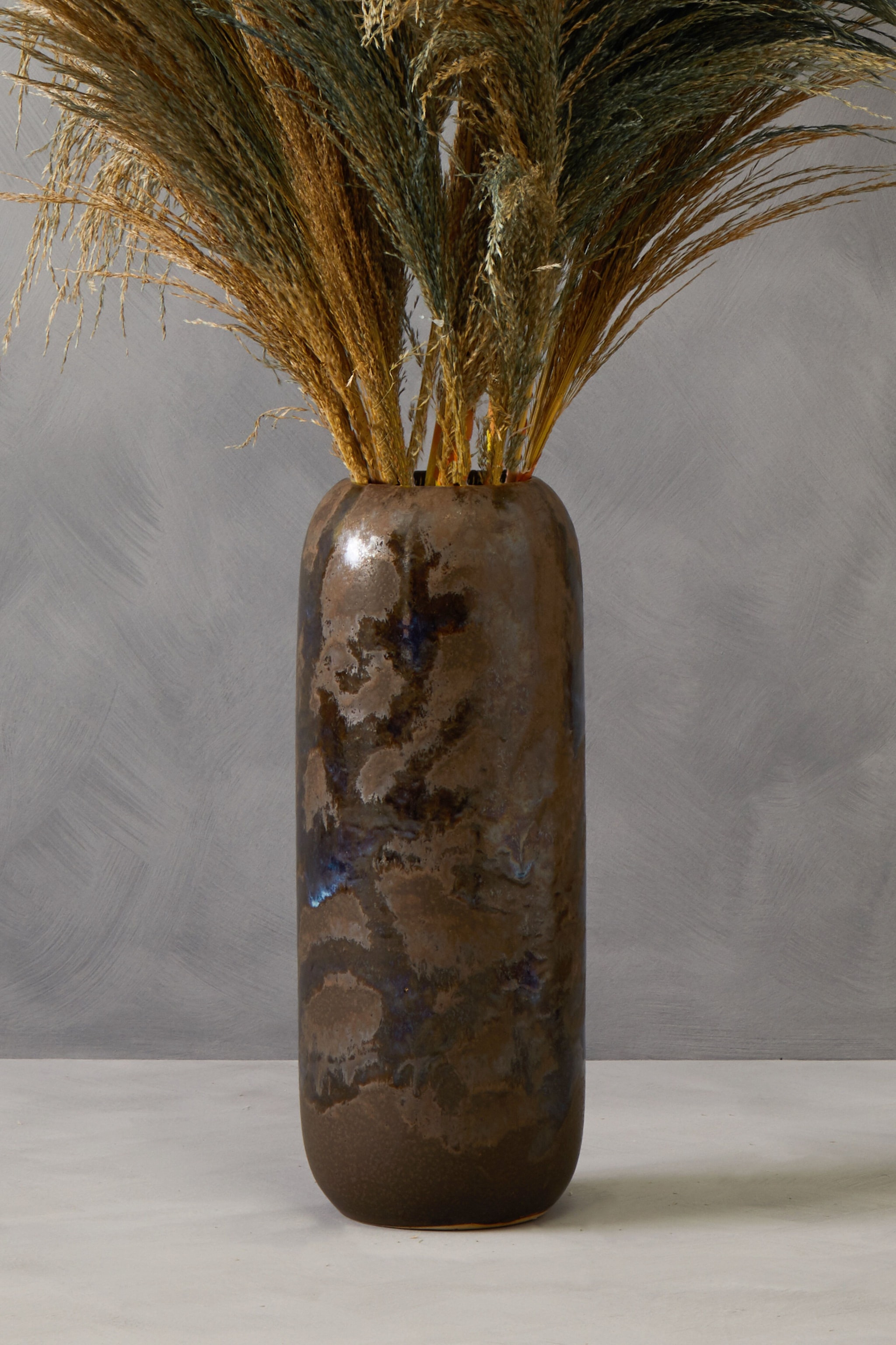 Orsina Brown Vase, Boho Chic Decorative Vase, Modern and Contemporary Stoneware Tall Vase, Large Vase for Homes image 3