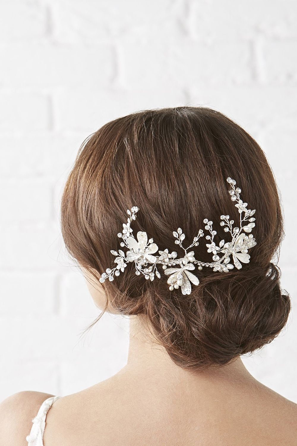 Jon Richard Silver Painted Leaves And Crystal Bead Dogclip image 2