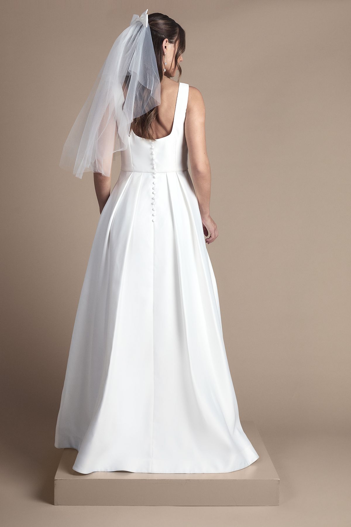 Coast Satin Pleat Bodice Full Skirt Wedding Dress Ivory image 3