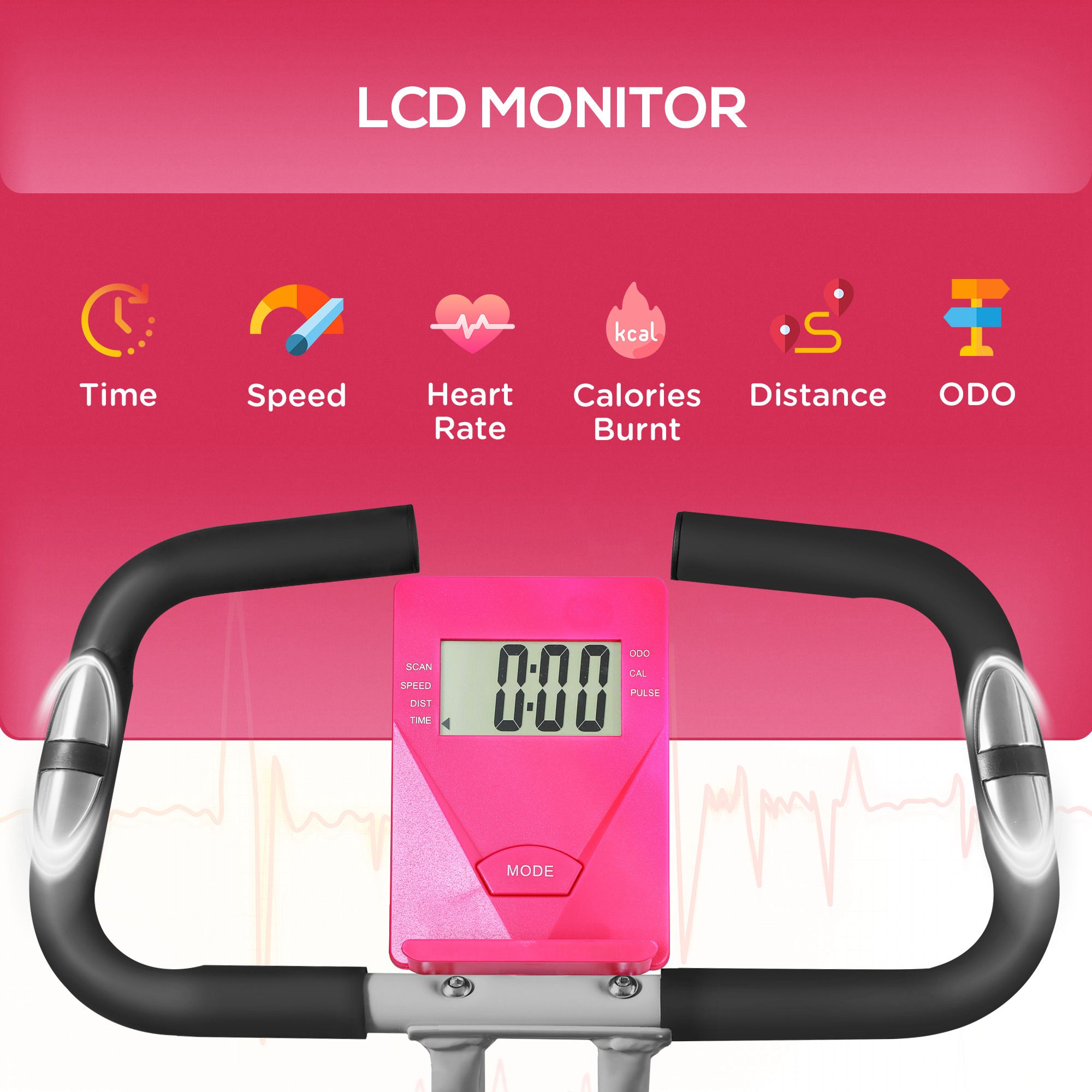 SPORTNOW Folding Exercise Bike with 8-Level Magnetic Resistance image 4