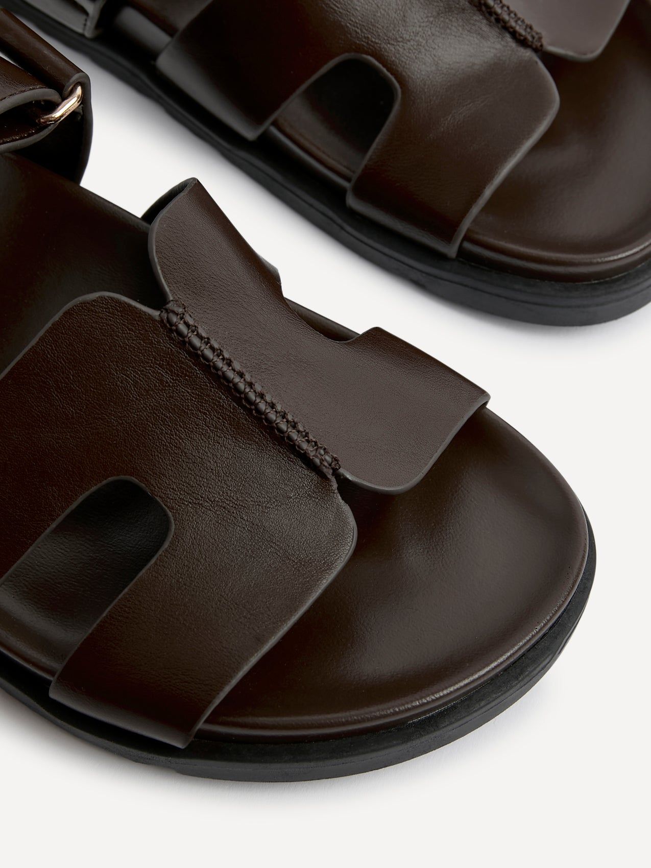 Linzi Emmy Brown Faux Leather Footbed Linked Design Sandal image 3