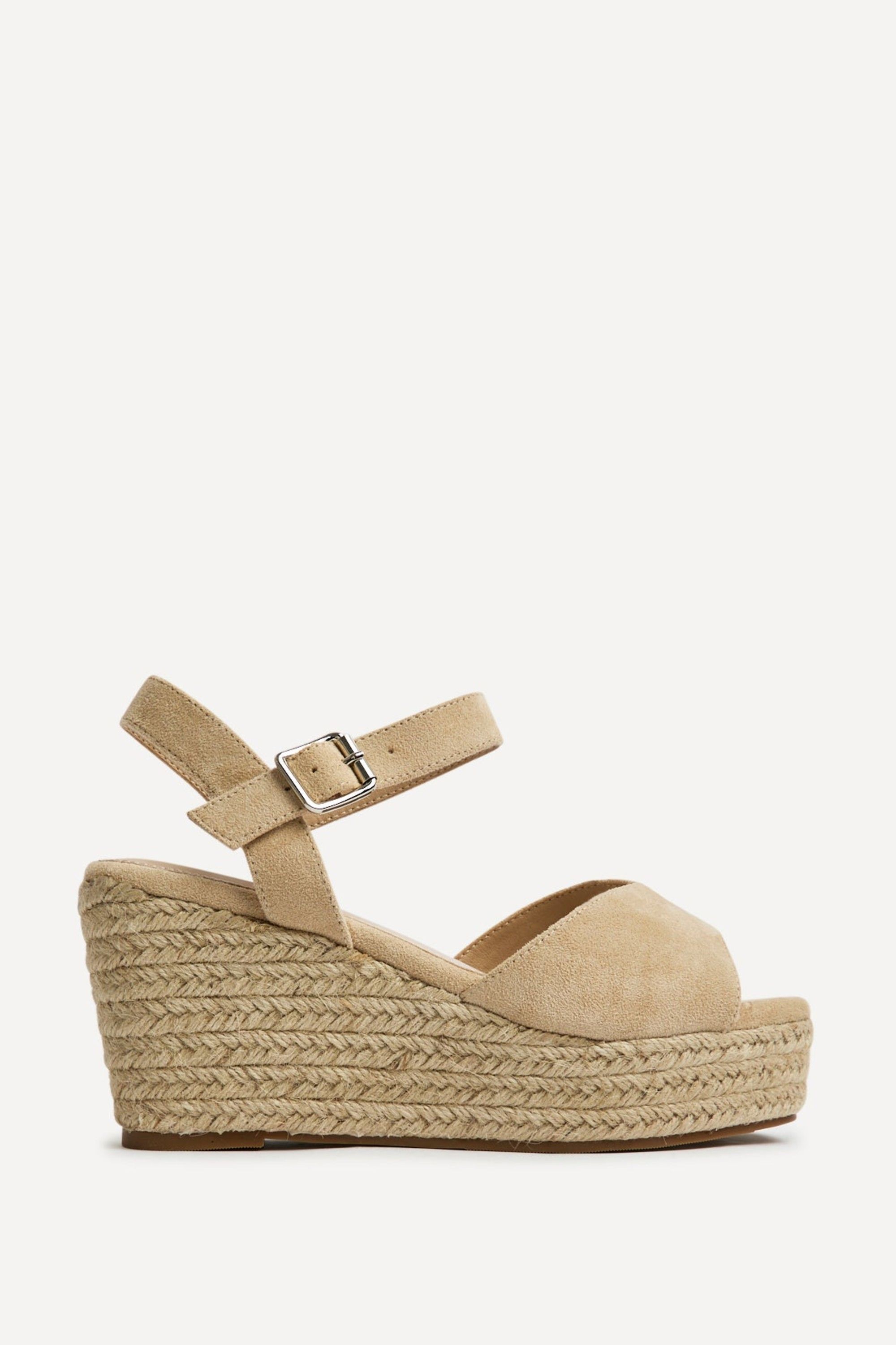 Linzi Duchess Wide Fit Nude Wedge Sandals