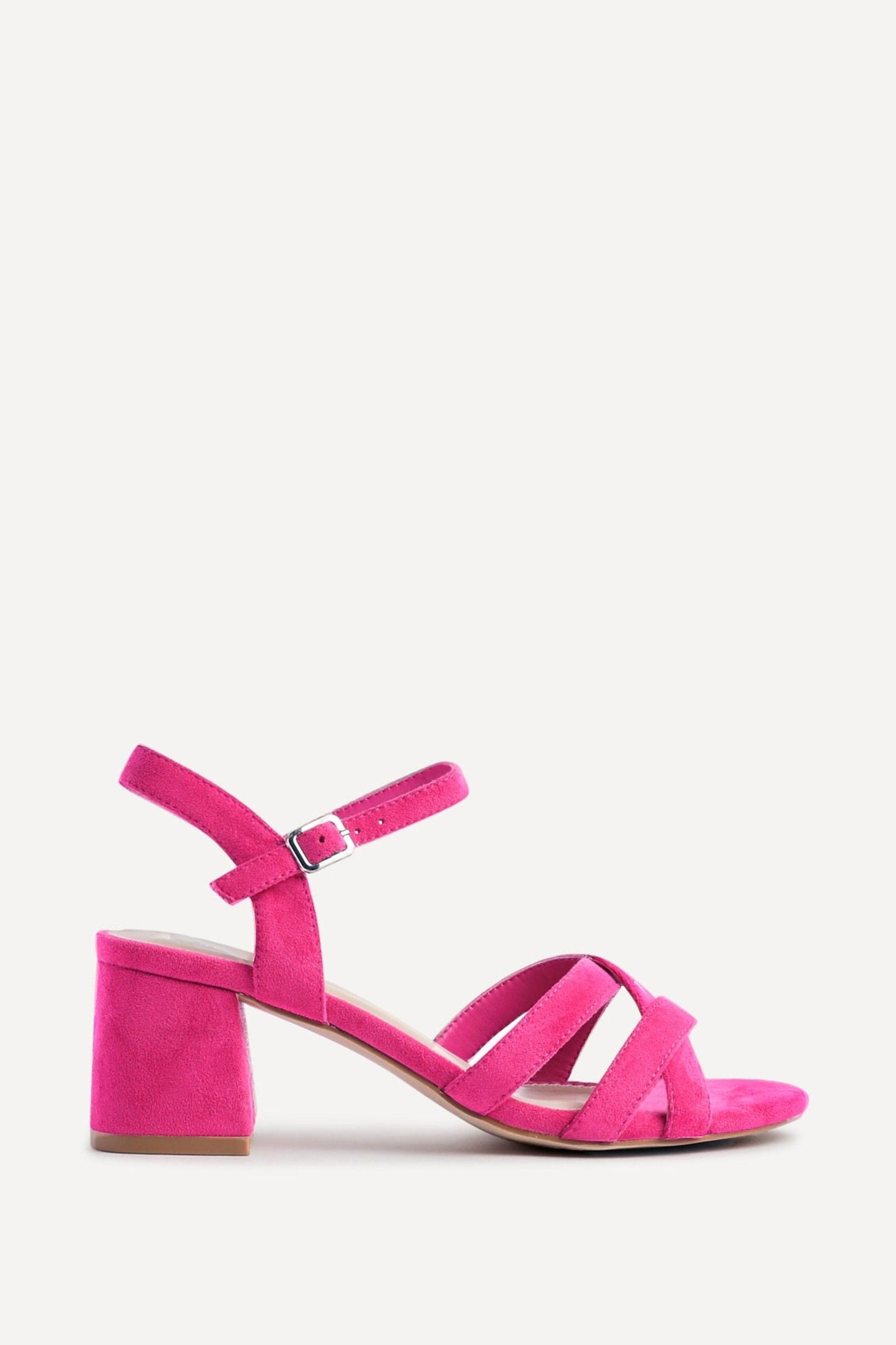 Linzi Flair Hot Pink Faux Suede Heeled Sandals image 1