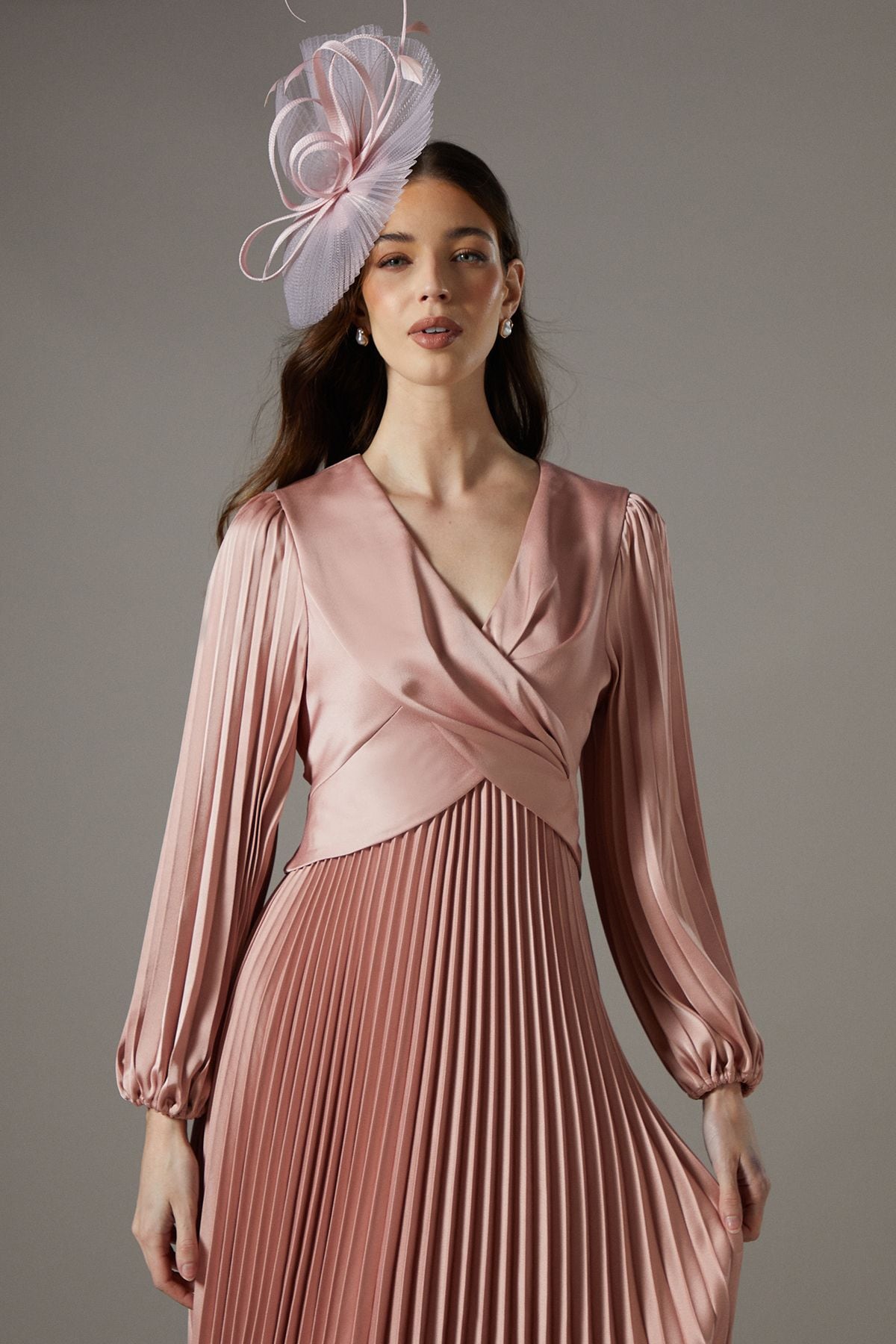 Coast Petite Pleat Skirt Midi Dress Rose image 4