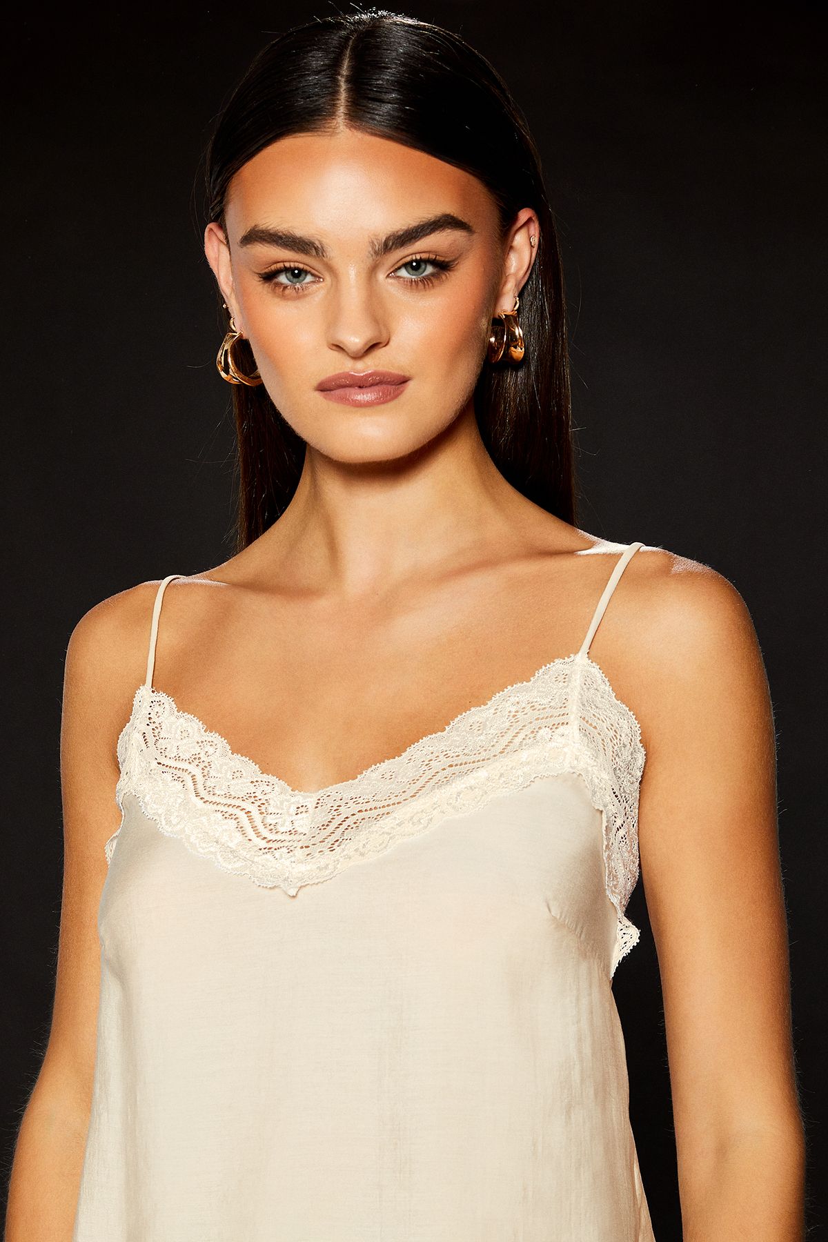 RUNWAY 1.8.1.8 Runway 1.8.1.8 Strappy Lace Trim Cami Nude image 3