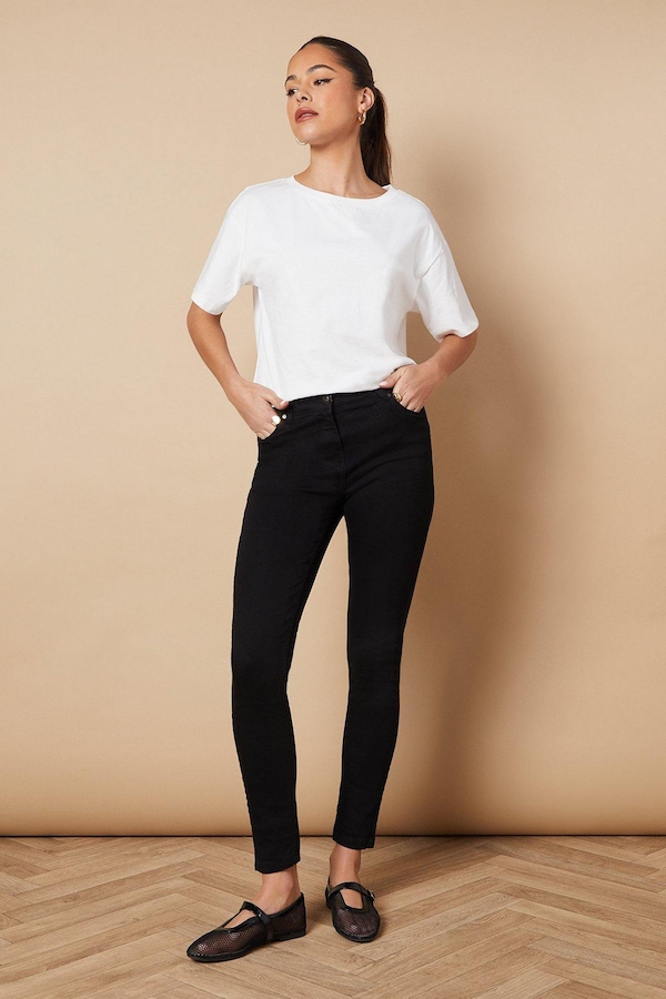 Oasis Jade Mid Rise Skinny Jeans Black