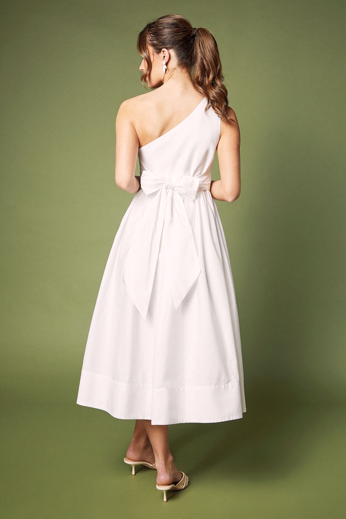 Coast One Shoulder Corsage Midi Dress White image 3