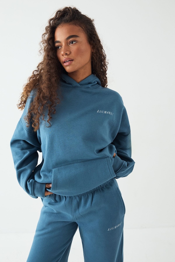 DSGN Studio DSGN Studio Run Club Printed Oversized Hoodie Teal