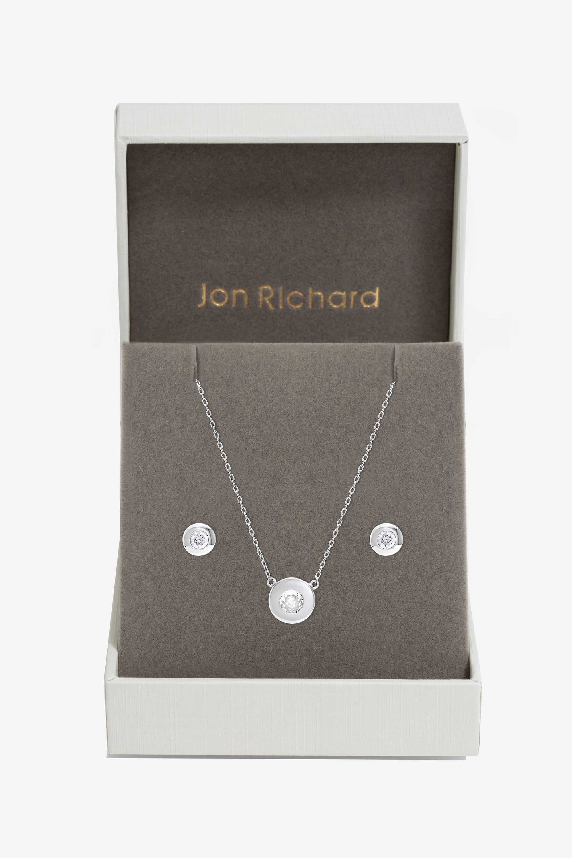 Jon Richard Silver Plated and Crystal Besel Set - Gift Box image 1