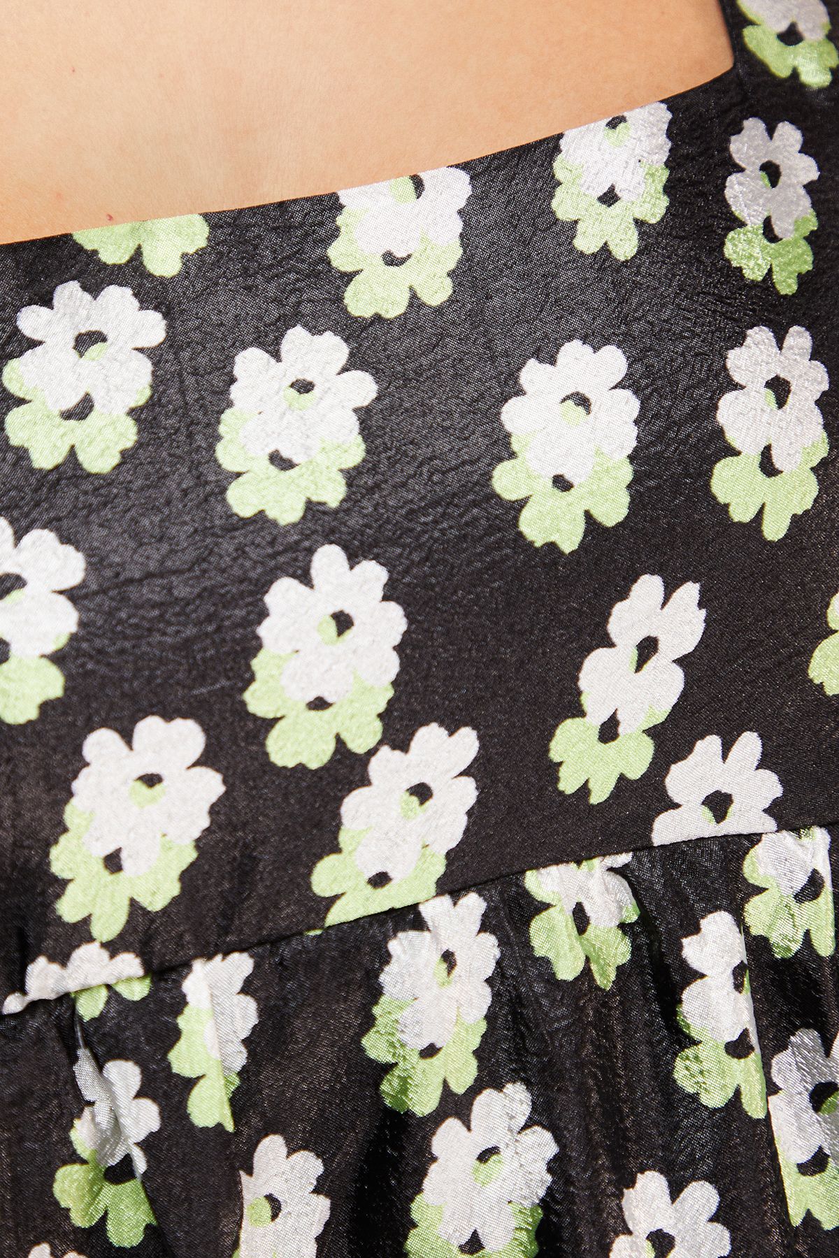 Warehouse Square Neck Smock Midi Dress With Below Pocket Floral image 5