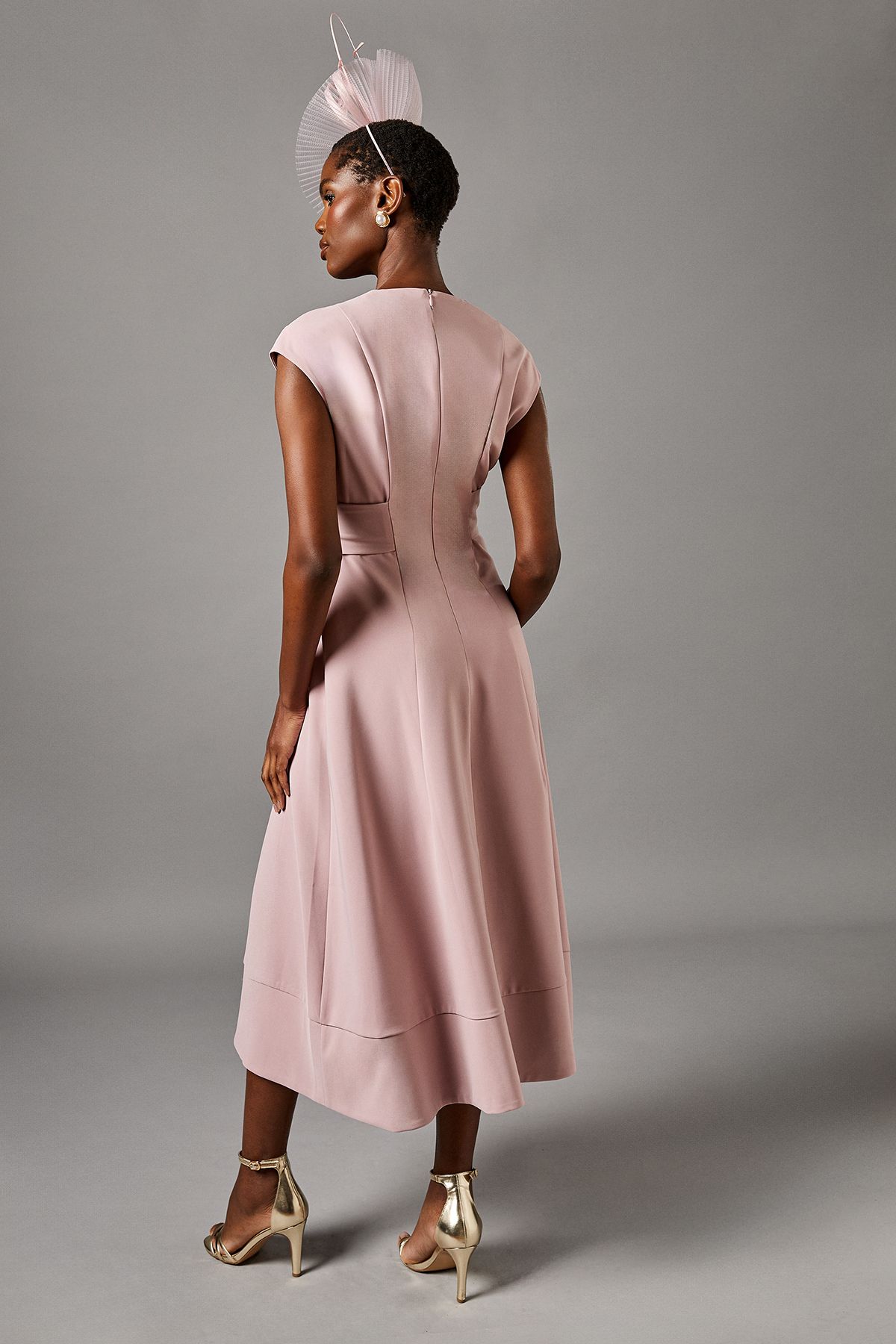 Coast Belted Crepe Dress Rose image 3