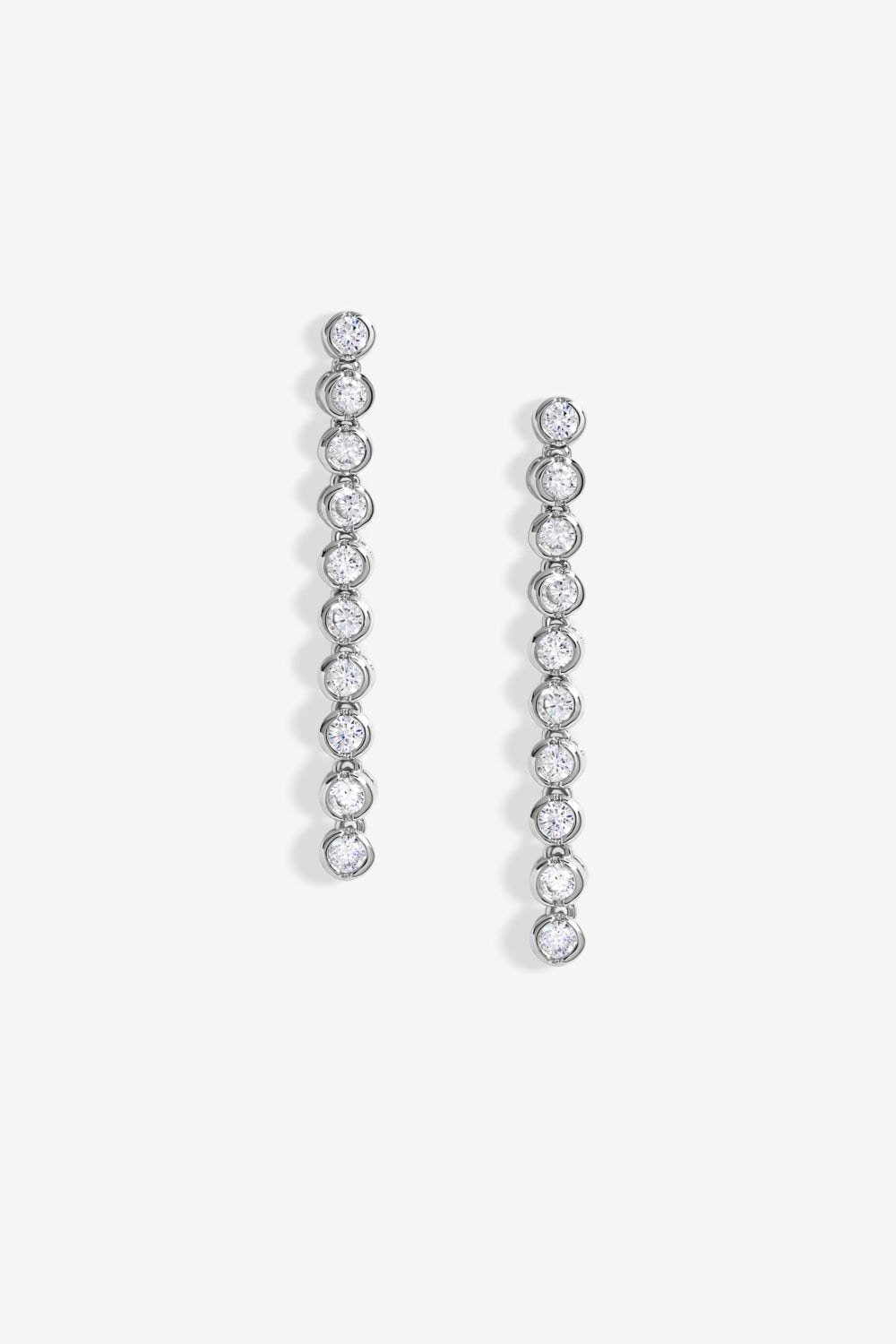 Jon Richard Rhodium Plated Cubic Zirconia Tennis Earrings image 1
