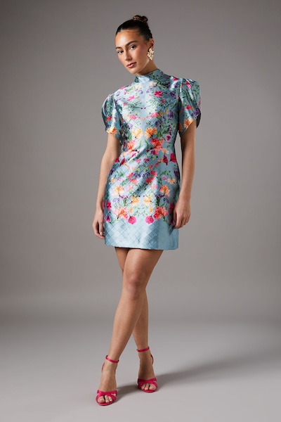 Coast Floral Placed Tulip Sleeve Mini Dress Multi