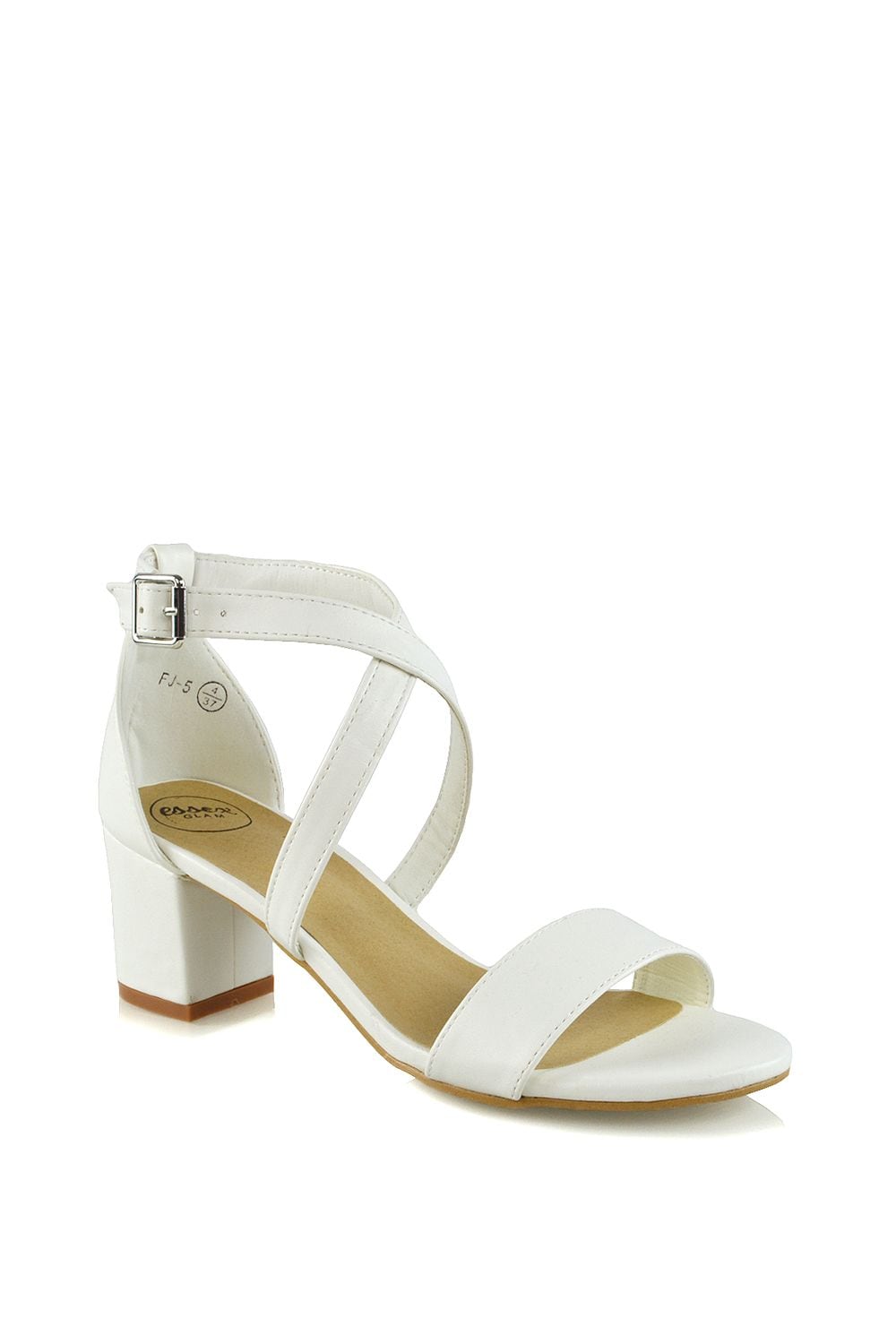 XY London 'Jordyn' Cross Over Buckle Strap Chunky Low Block Heels image 2