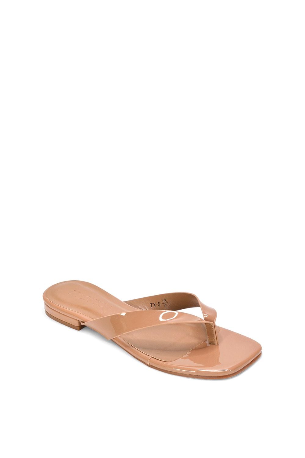 XY London 'Rio' Thong Strap Slip On  Flip Flop Square Toe Slide image 2