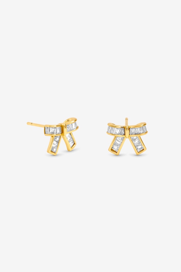 Jon Richard Gold Plated and Crystal Mini Bow Earrings