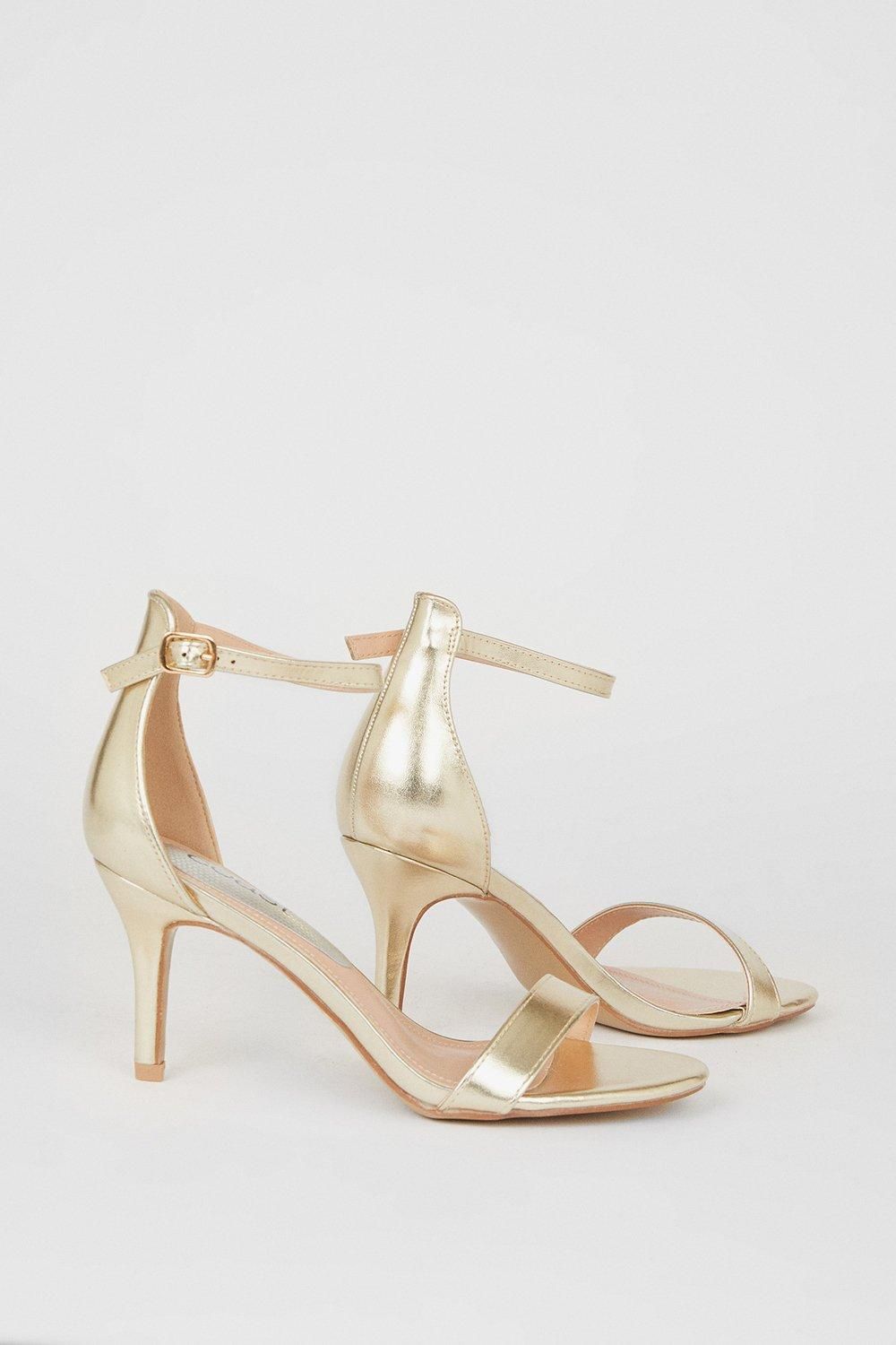 Coast Trinnie Barely There Stiletto Heeled Sandals Gold image 4