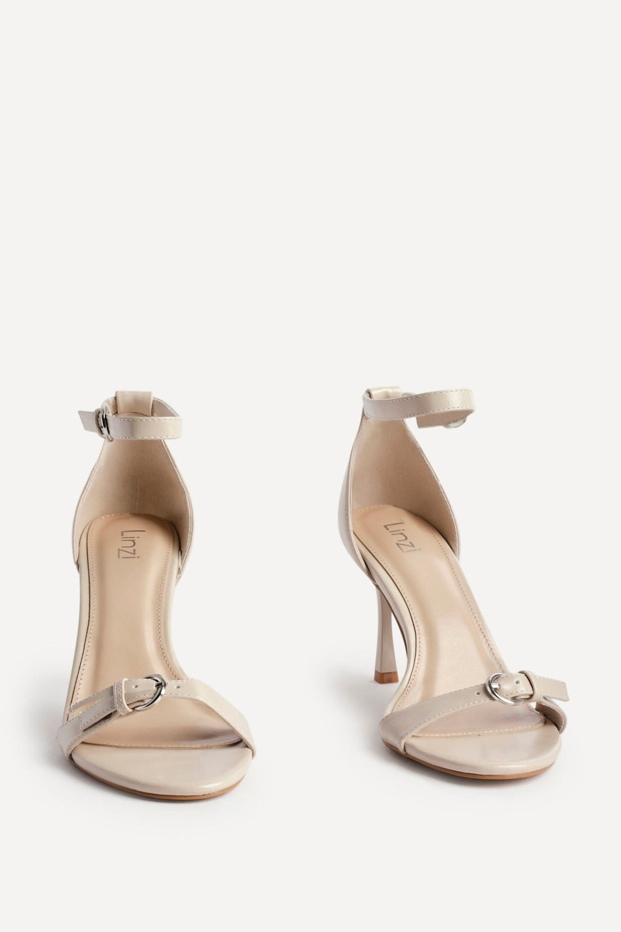 Linzi Prestige Nude Faux Leather Stiletto Heeled Sandals image 3