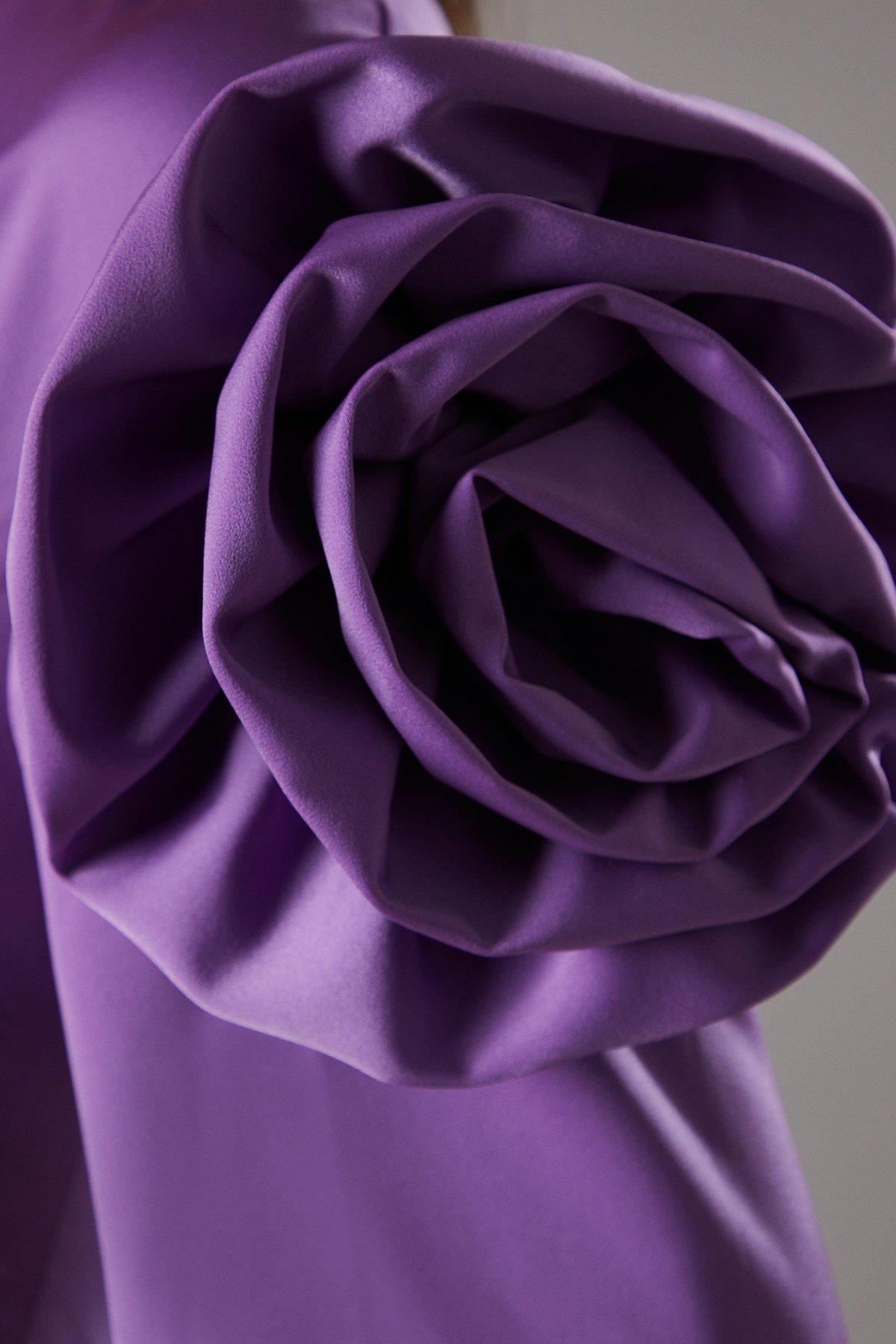 Coast Corsage Shoulder Short Sleeve Dress Purple image 5