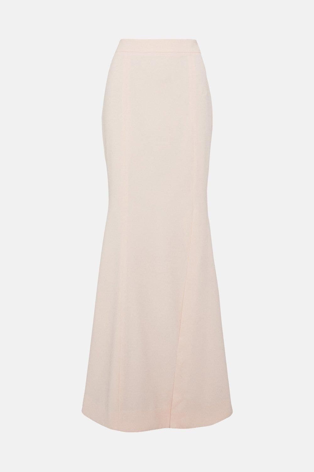 Coast Satin Back Crepe Tailored Fishtail Bridesmaids Maxi Skirt Blush image 4