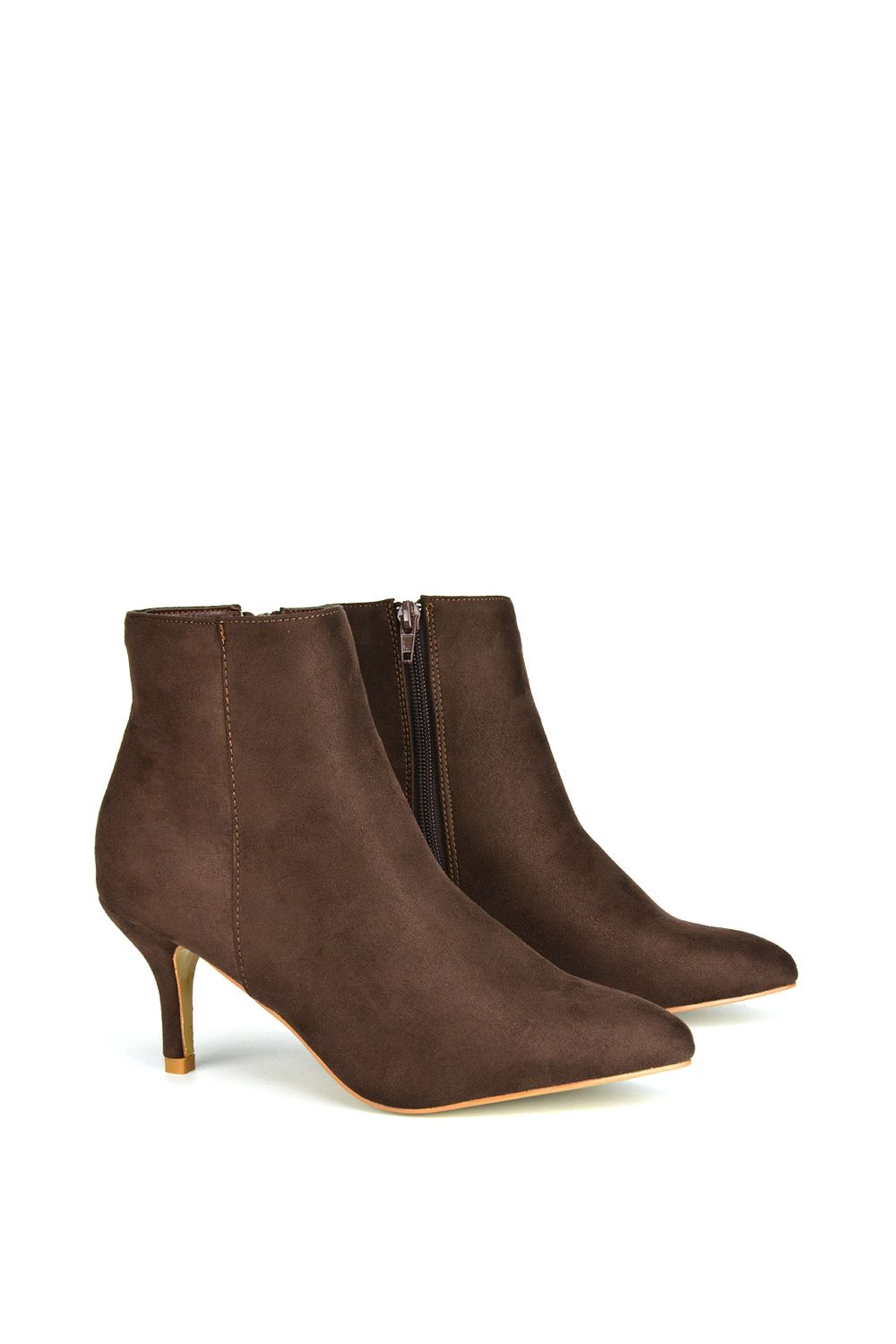 XY London 'Anastsia' Low Mid Kitten High Heel Stiletto Zip-Up Ankle Boots image 4