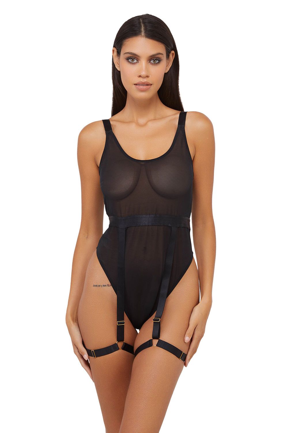 Playful Promises Dolly Black Thick Strap 'Bodysuit' image 2