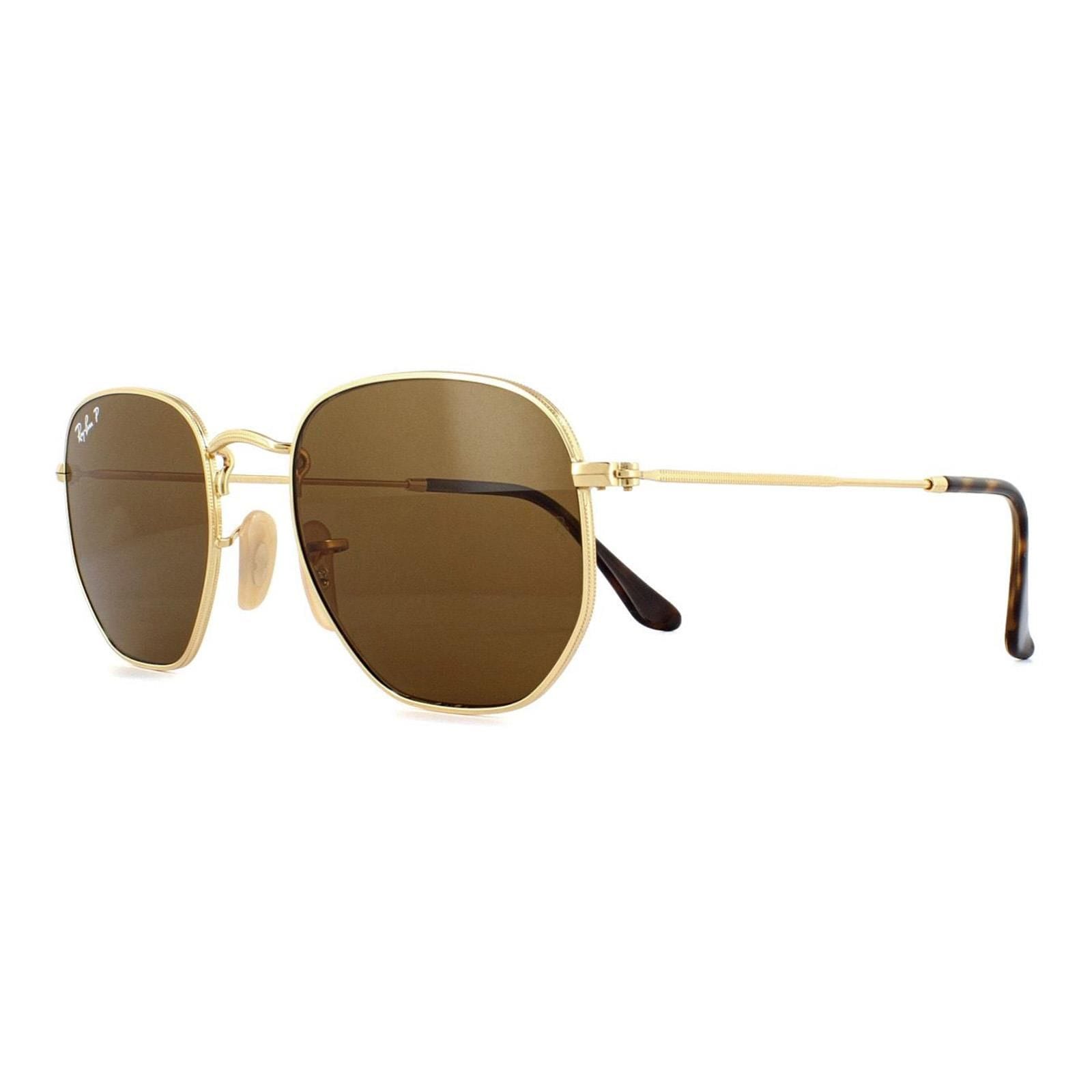 Ray-Ban Square Gold Brown Polarized Sunglasses image 2
