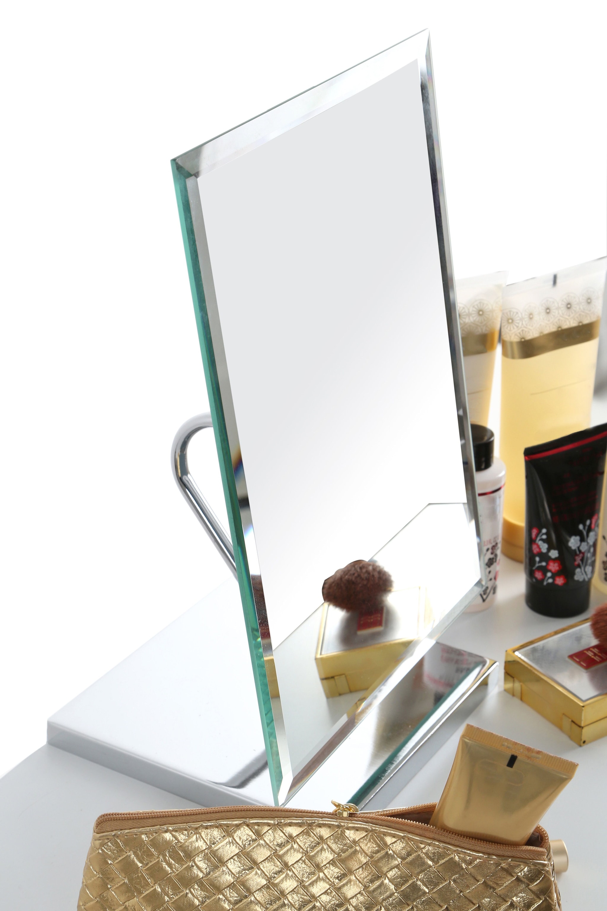 Orsina Free Standing Rectangular Table Mirror, Stable Dressing Mirror, Light Weight Dressing Table With Base image 4