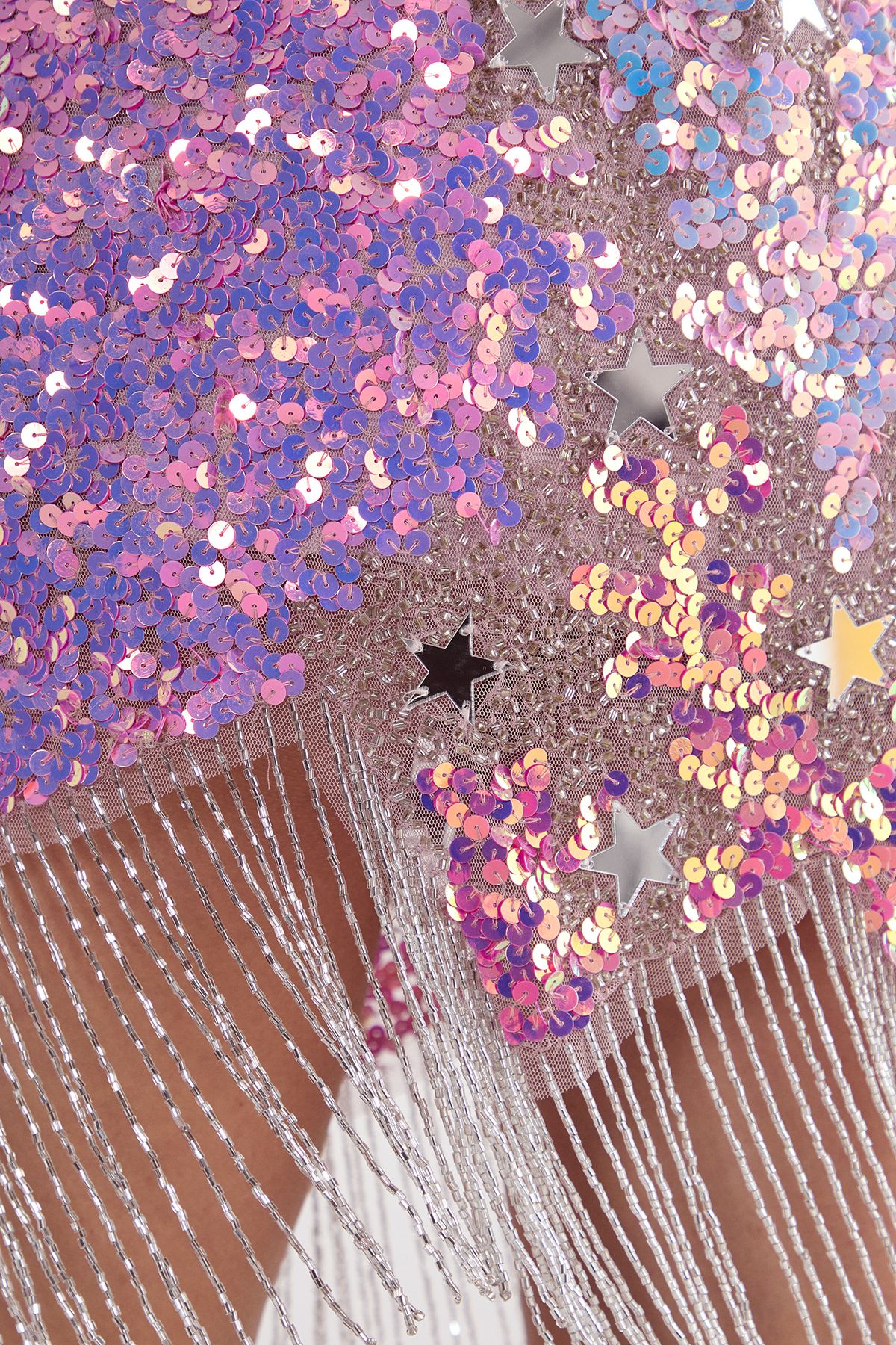 NastyGal Star Sequin Tassel One Shoulder Mini Dress Pink image 5