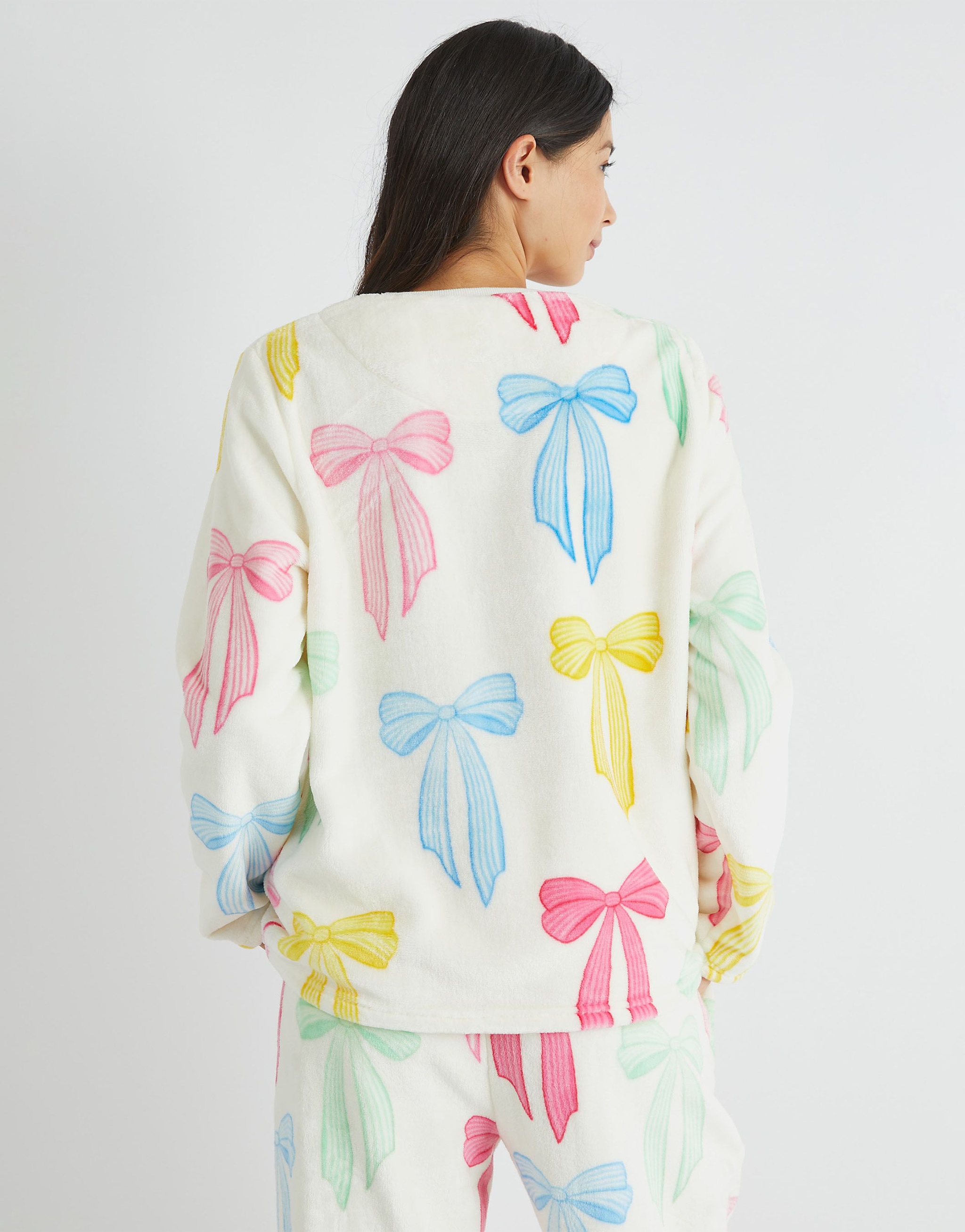 SKINNYDIP Multicolour Bow Twosie Fleece Pyjama Set image 2